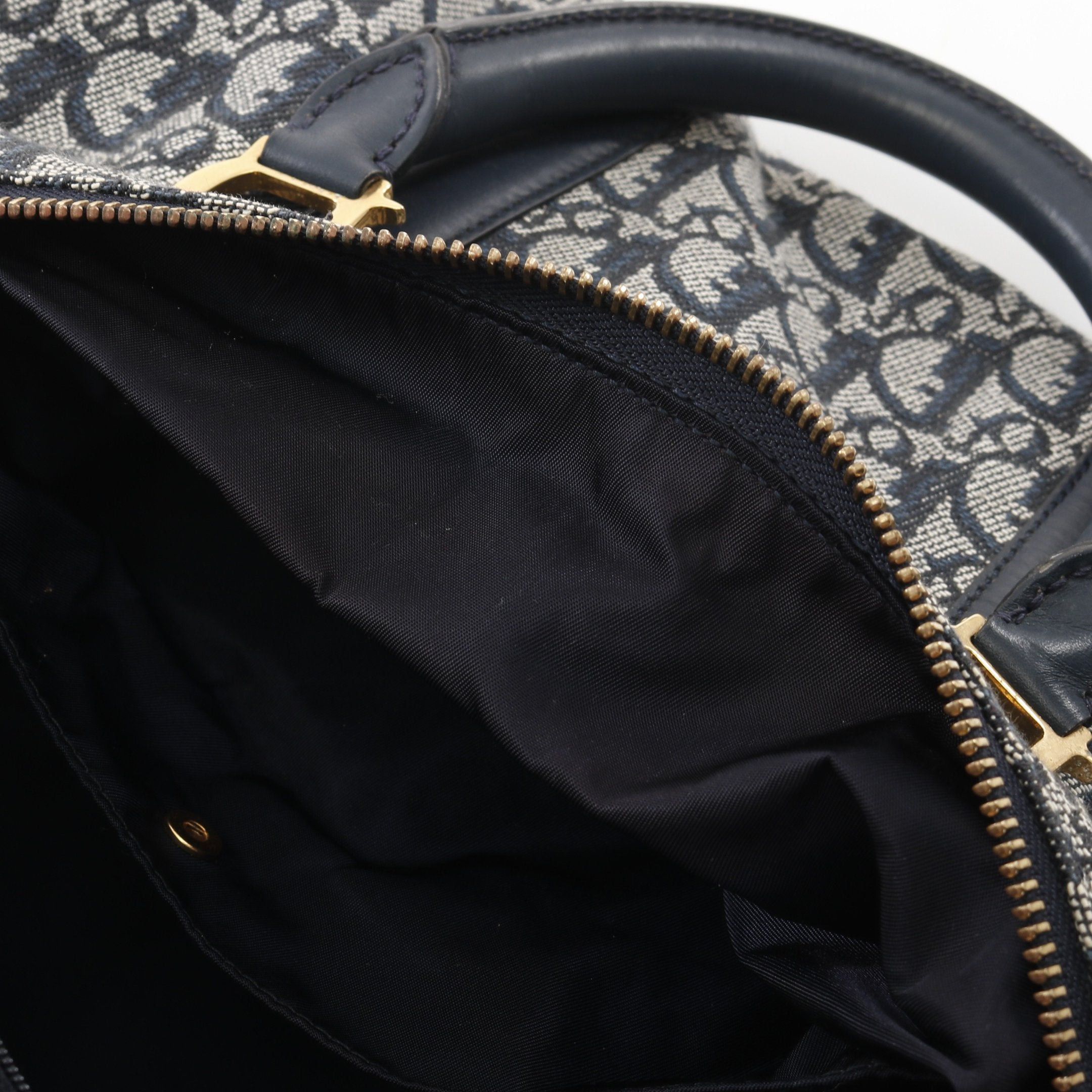 Dior Dior Trotter Mini Boston Bag Canvas Leather Navy Size ONE SIZE - 10 Thumbnail