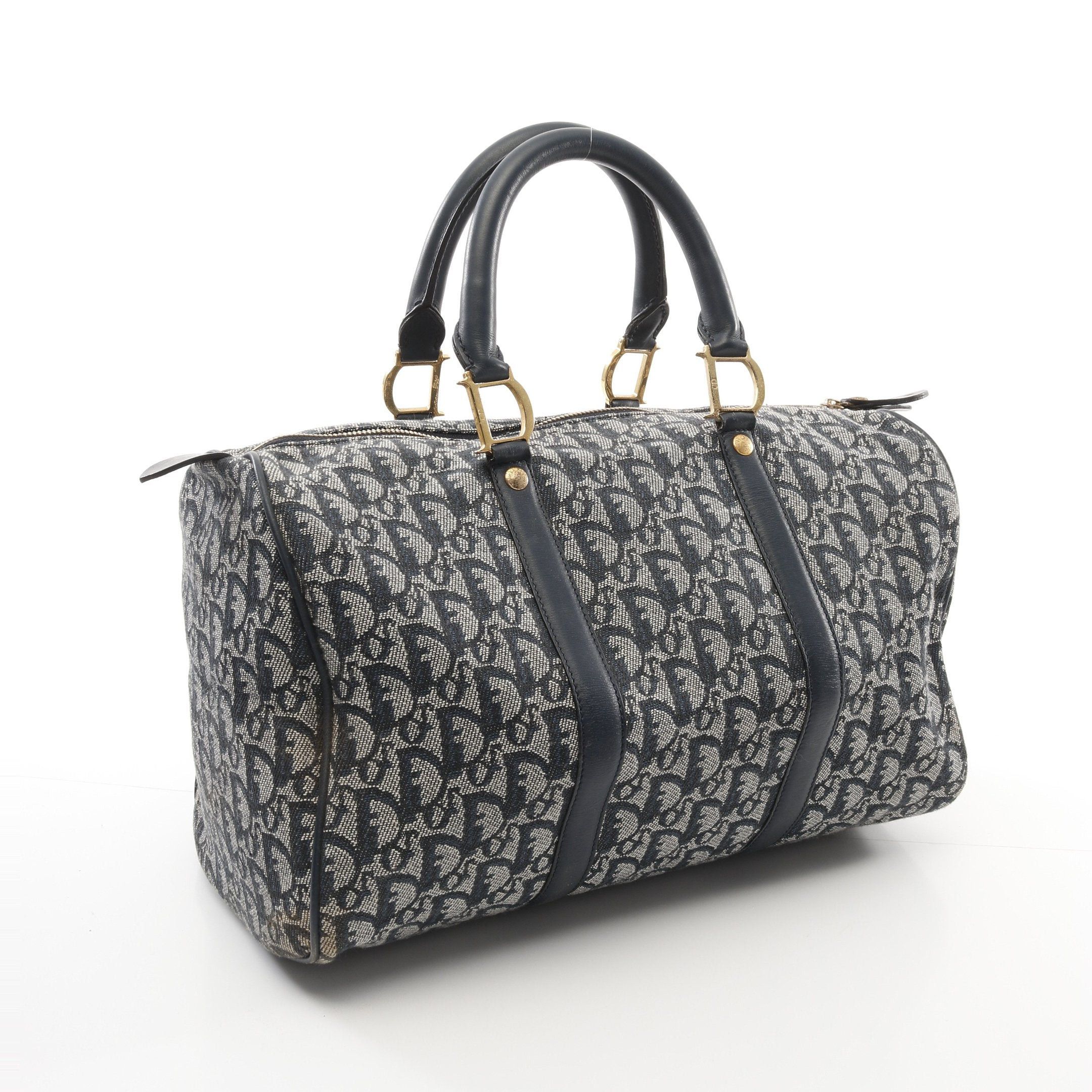Dior Dior Trotter Mini Boston Bag Canvas Leather Navy Size ONE SIZE - 2 Thumbnail