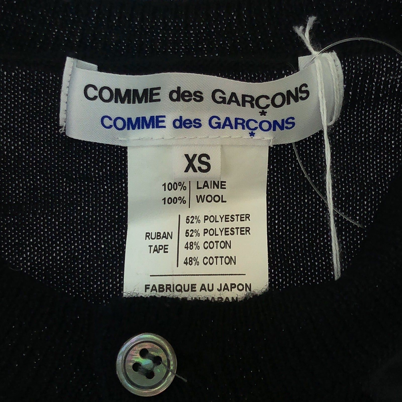Comme Des Garcons Cardigan Wool Black