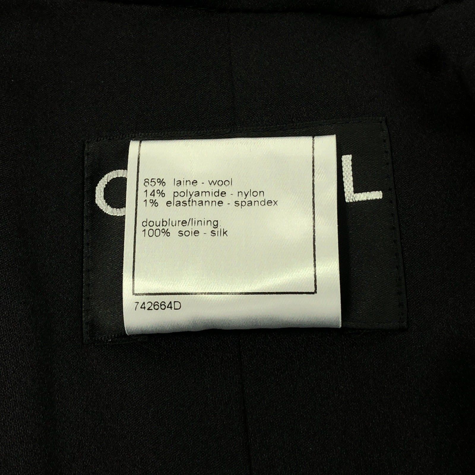Chanel Chanel Coat Wool Black Size ONE SIZE - 7 Thumbnail