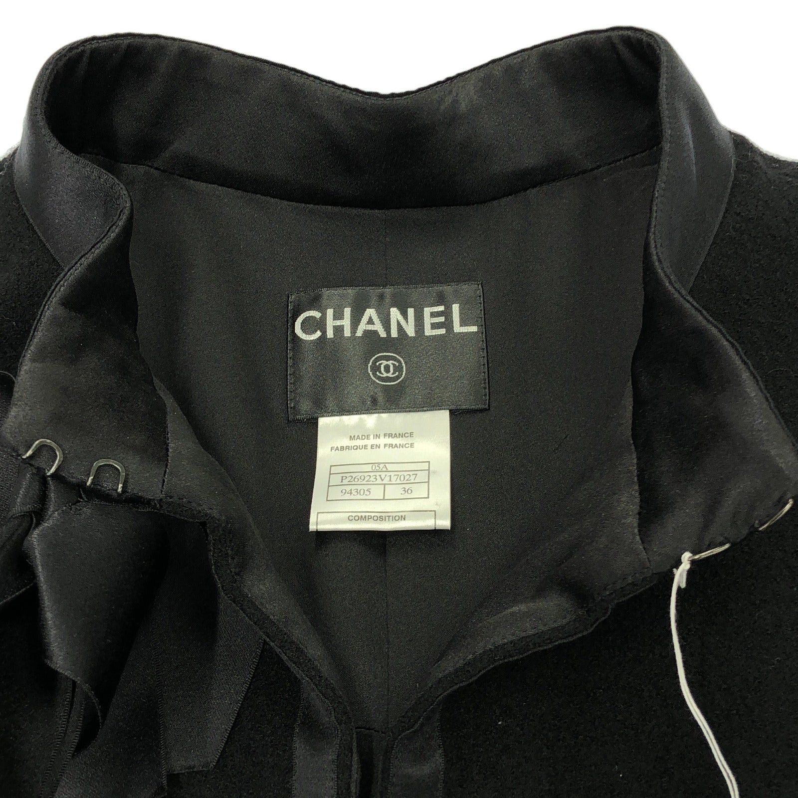 Chanel Chanel Coat Wool Black Size ONE SIZE - 5 Thumbnail