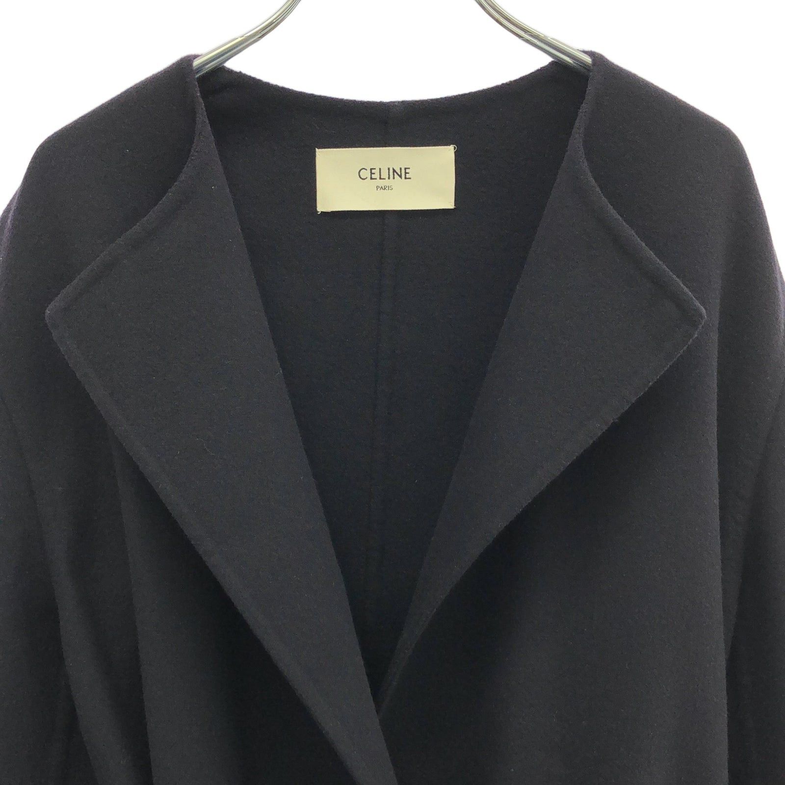 Celine Celine Cashmere Coat With Belt Navy Size ONE SIZE - 3 Thumbnail