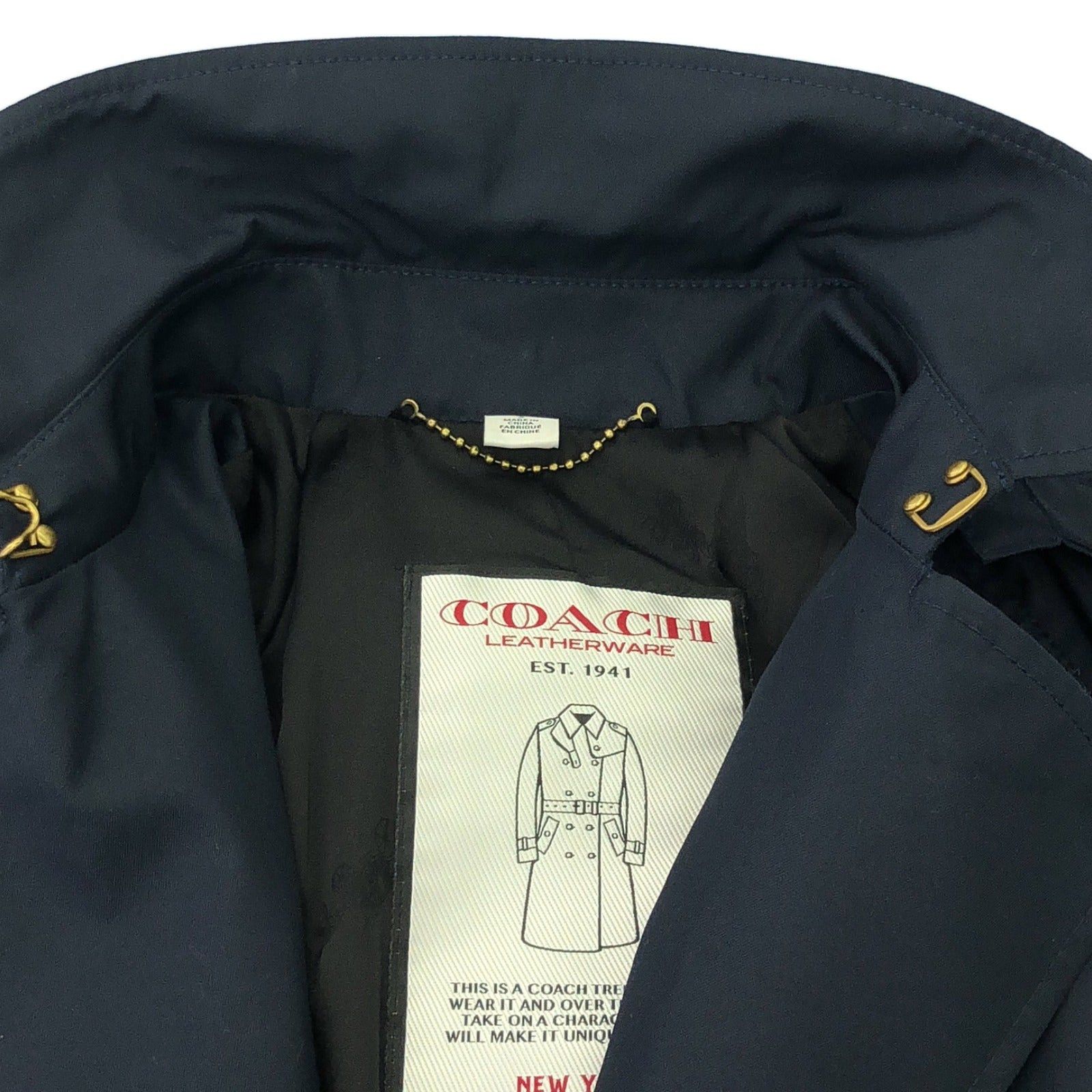 Coach Coach Trench Coat Cotton Navy Size ONE SIZE - 9 Thumbnail