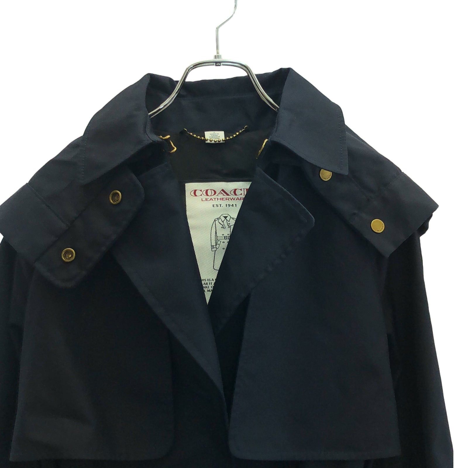 Coach Coach Trench Coat Cotton Navy Size ONE SIZE - 3 Thumbnail