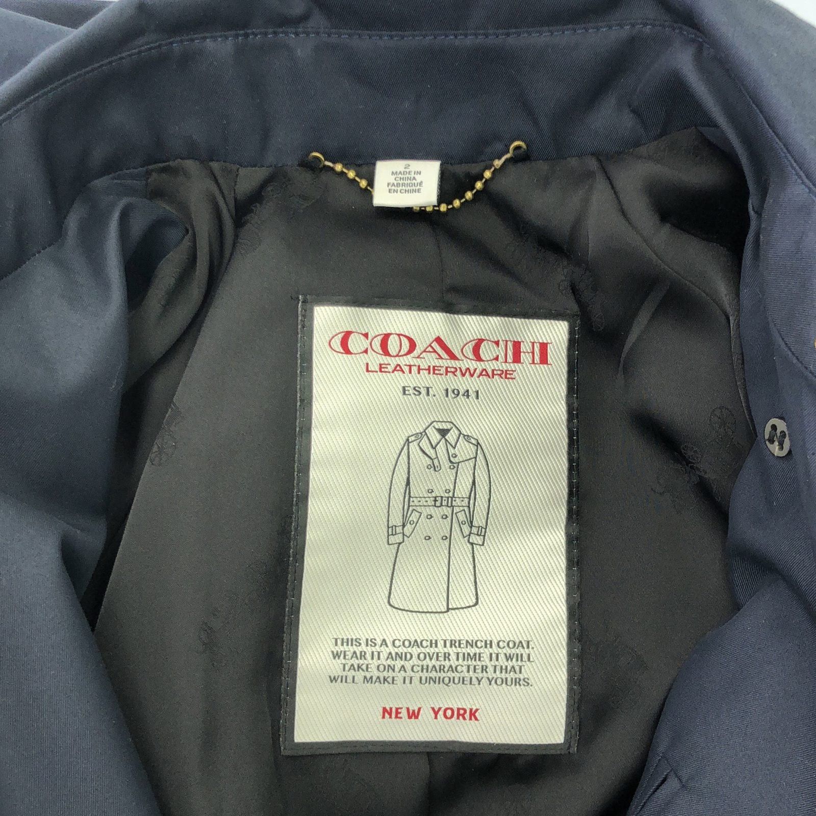 Coach Coach Trench Coat Cotton Navy Size ONE SIZE - 5 Thumbnail