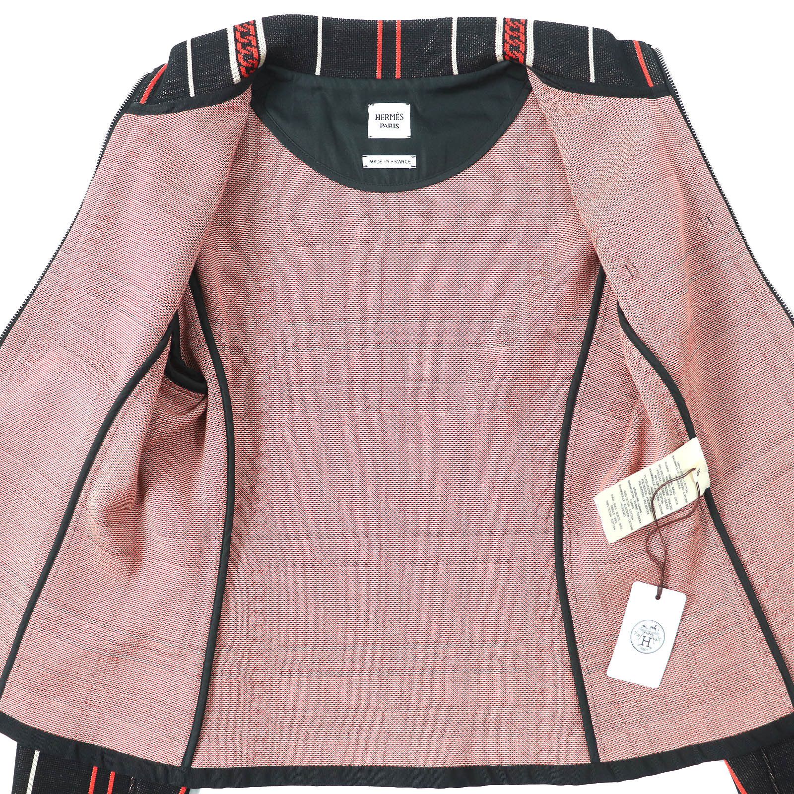 Hermes Hermes Hermes Tartan et Chaines Cotton Rayon Knit Jacket Cotton Outerwear Size ONE SIZE - 4 Thumbnail