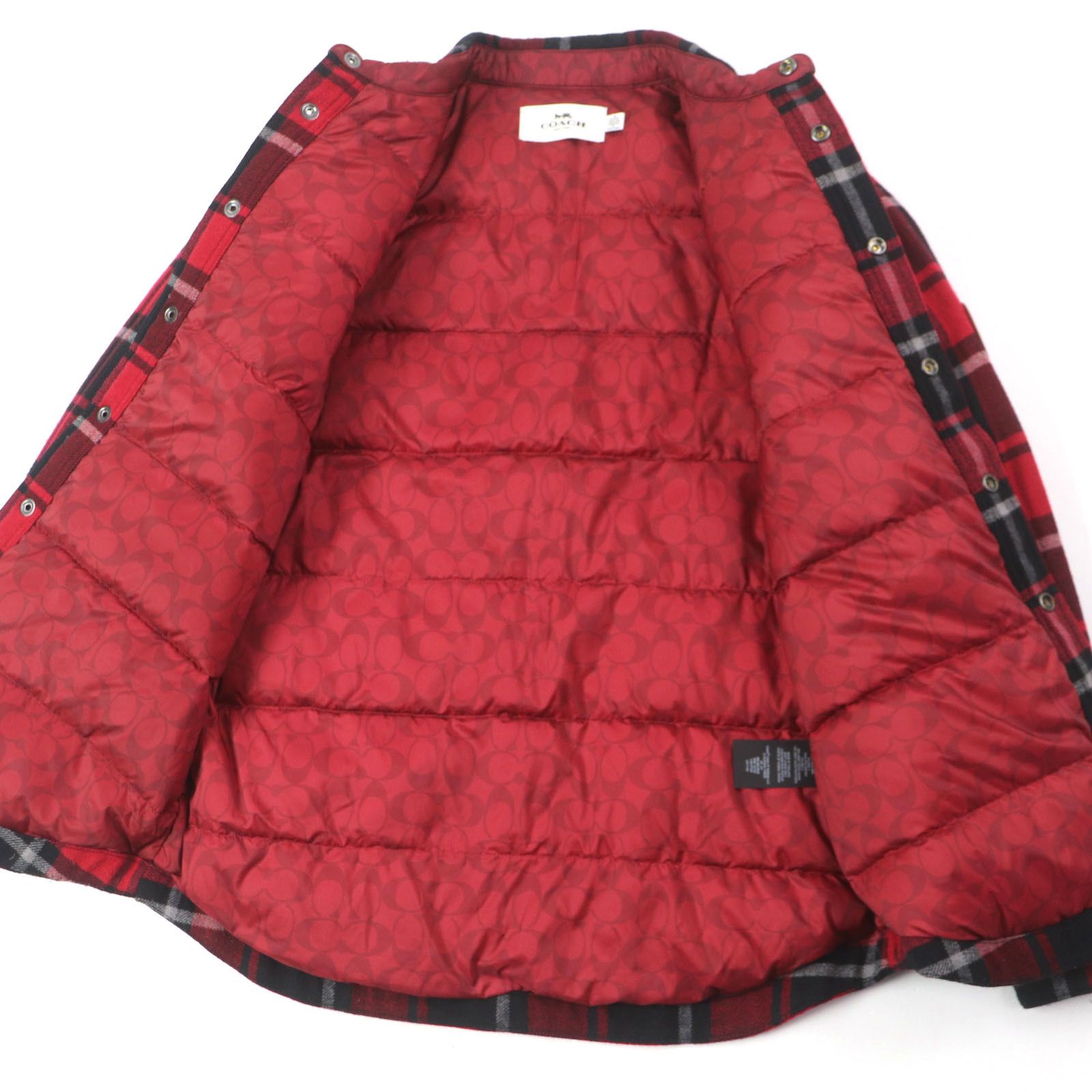 Coach Coach Coach Buffalo check Signature leather cotton acrylic down jacket Cotton Outerwear 6632 Size ONE SIZE - 4 Thumbnail