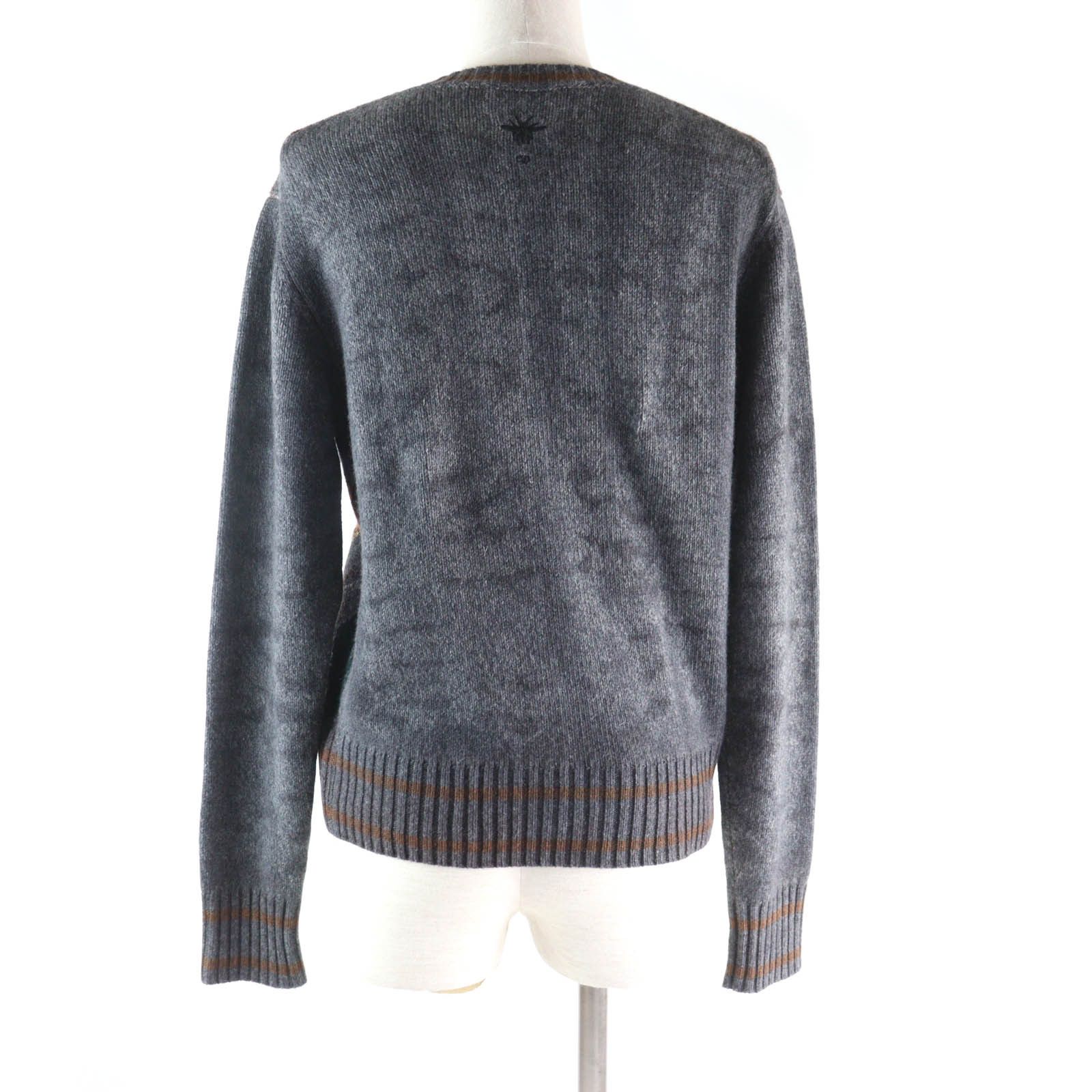 Dior Dior Christian Dior Bee Embroidery Argyle Pattern Cashmere Knit Natural Material Tops DUTY FREE for USA Size ONE SIZE - 3 Thumbnail