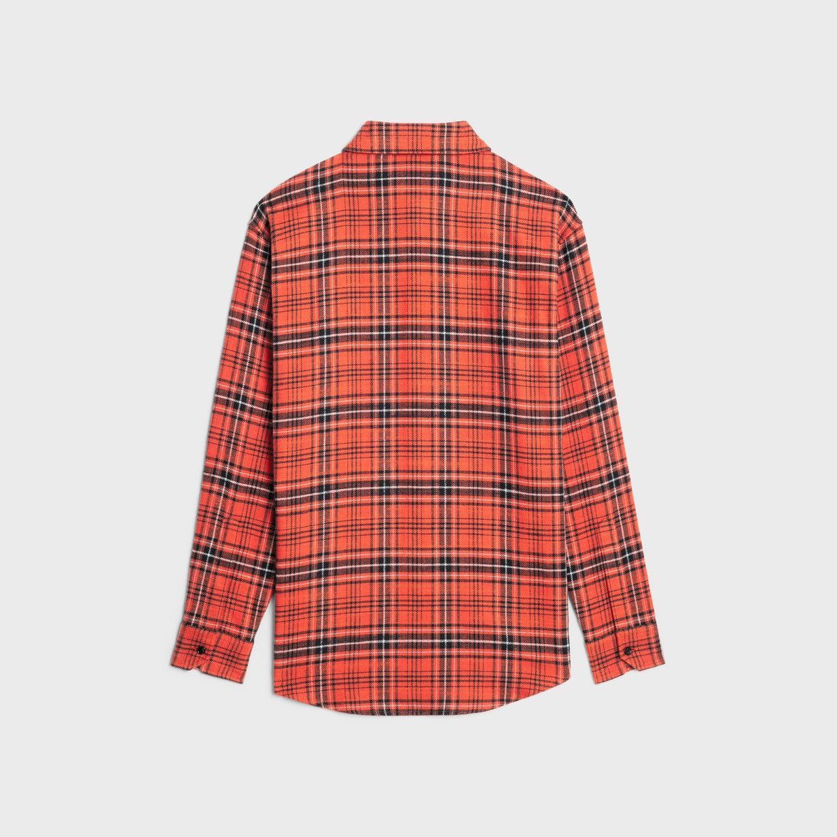 Celine Wool Checks Oversized Shirt in Red Black Size US M / EU 48-50 / 2 - 3 Thumbnail