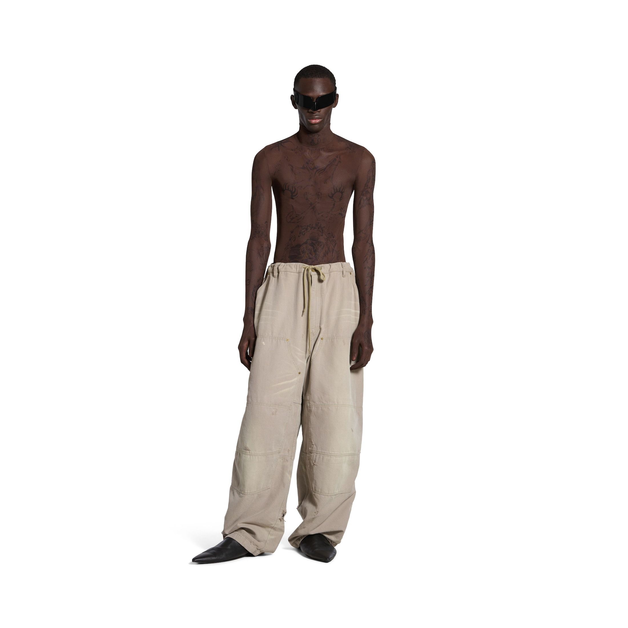 Balenciaga LOOK 55 Double Knee Pants in beige cotton canvas Size US 32 / EU 48 - 3 Thumbnail