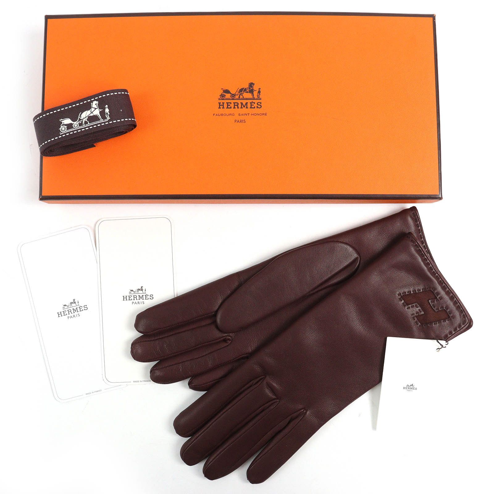Hermes Hermes Hermes H logo Lamb Leather Gloves Leather Gloves Size ONE SIZE - 2 Thumbnail
