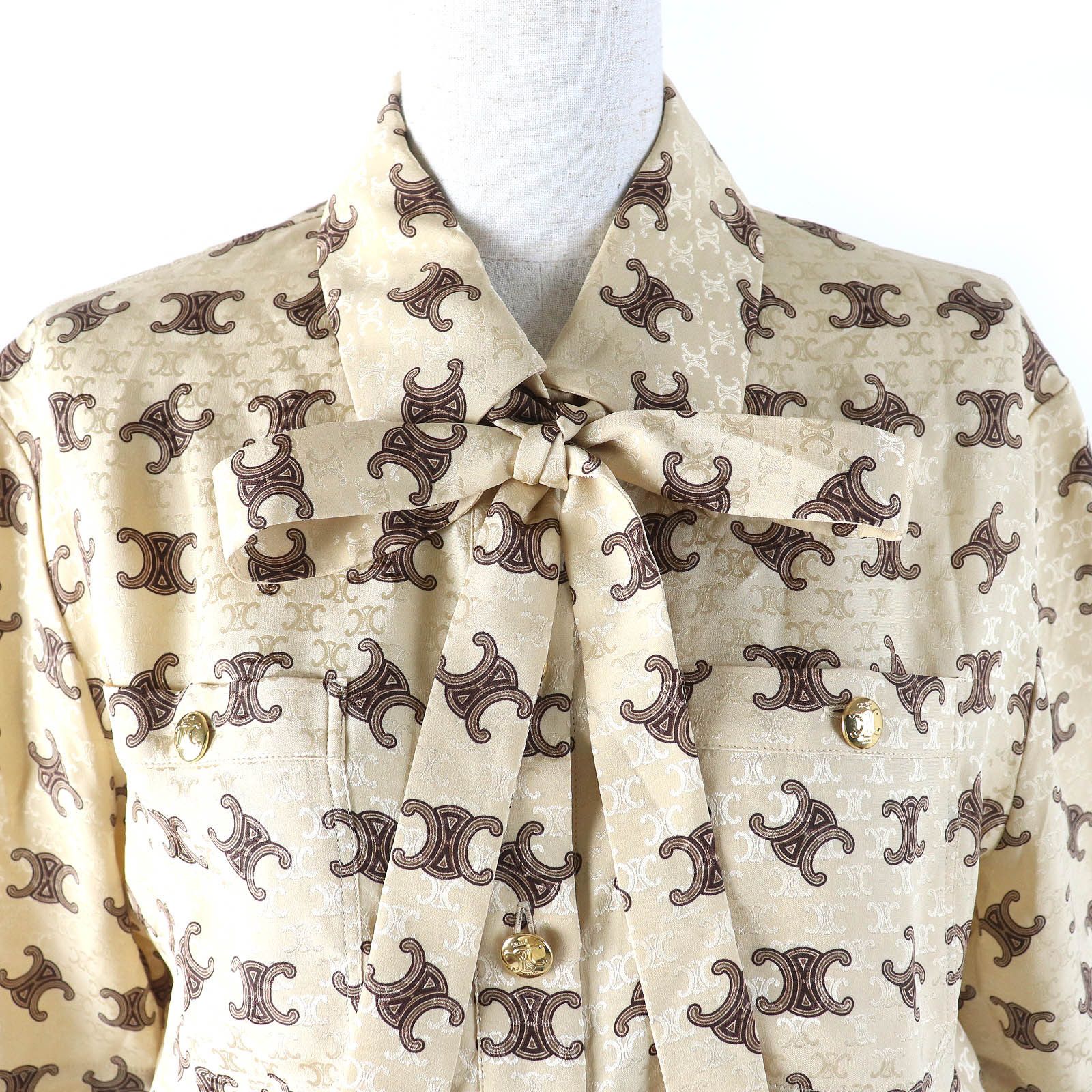 Celine Celine Celine Lavallire silk Triomphe Pattern Silk Dress Others Dresses 2R61G812T Size ONE SIZE - 4 Thumbnail
