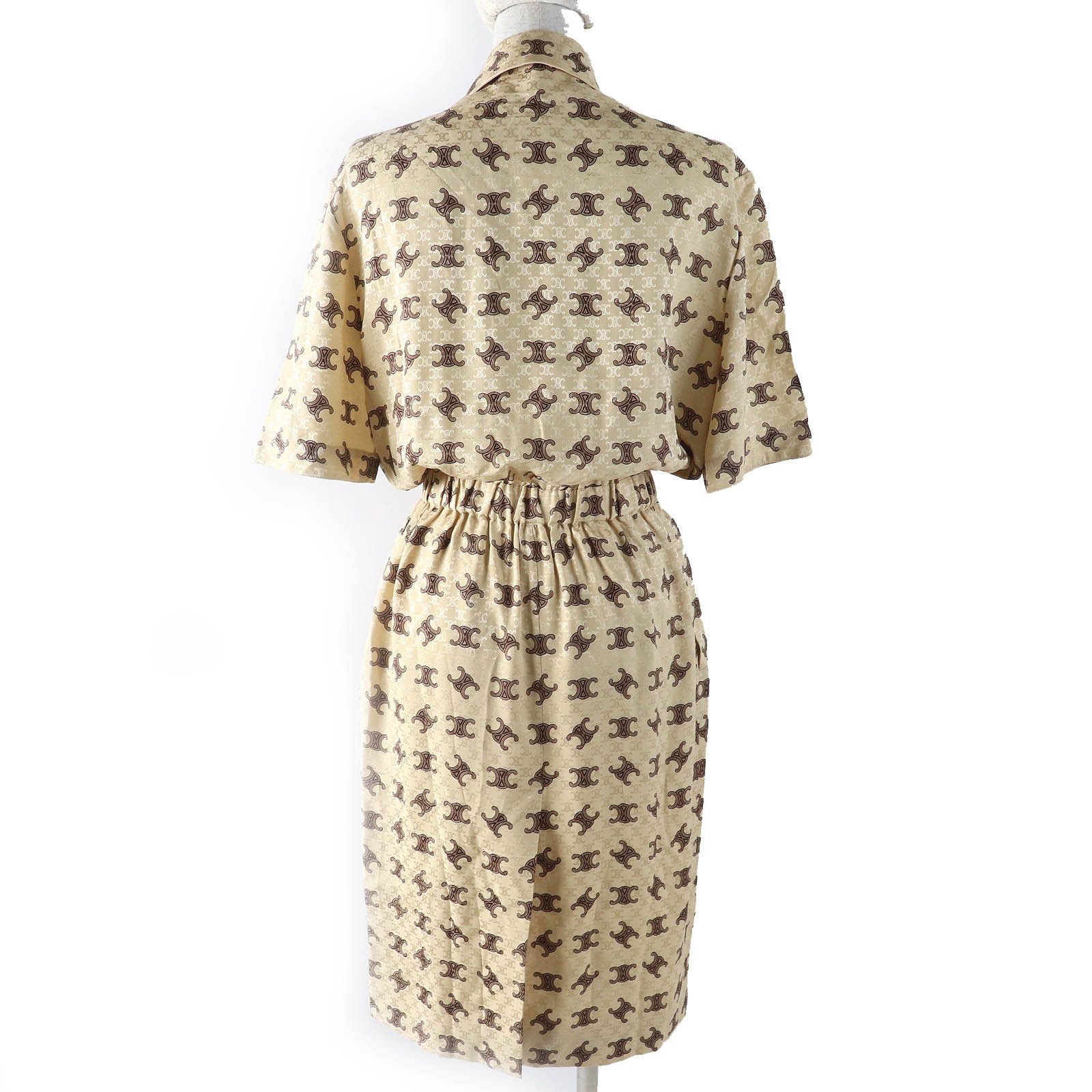 Celine Celine Celine Lavallire silk Triomphe Pattern Silk Dress Others Dresses 2R61G812T Size ONE SIZE - 3 Thumbnail