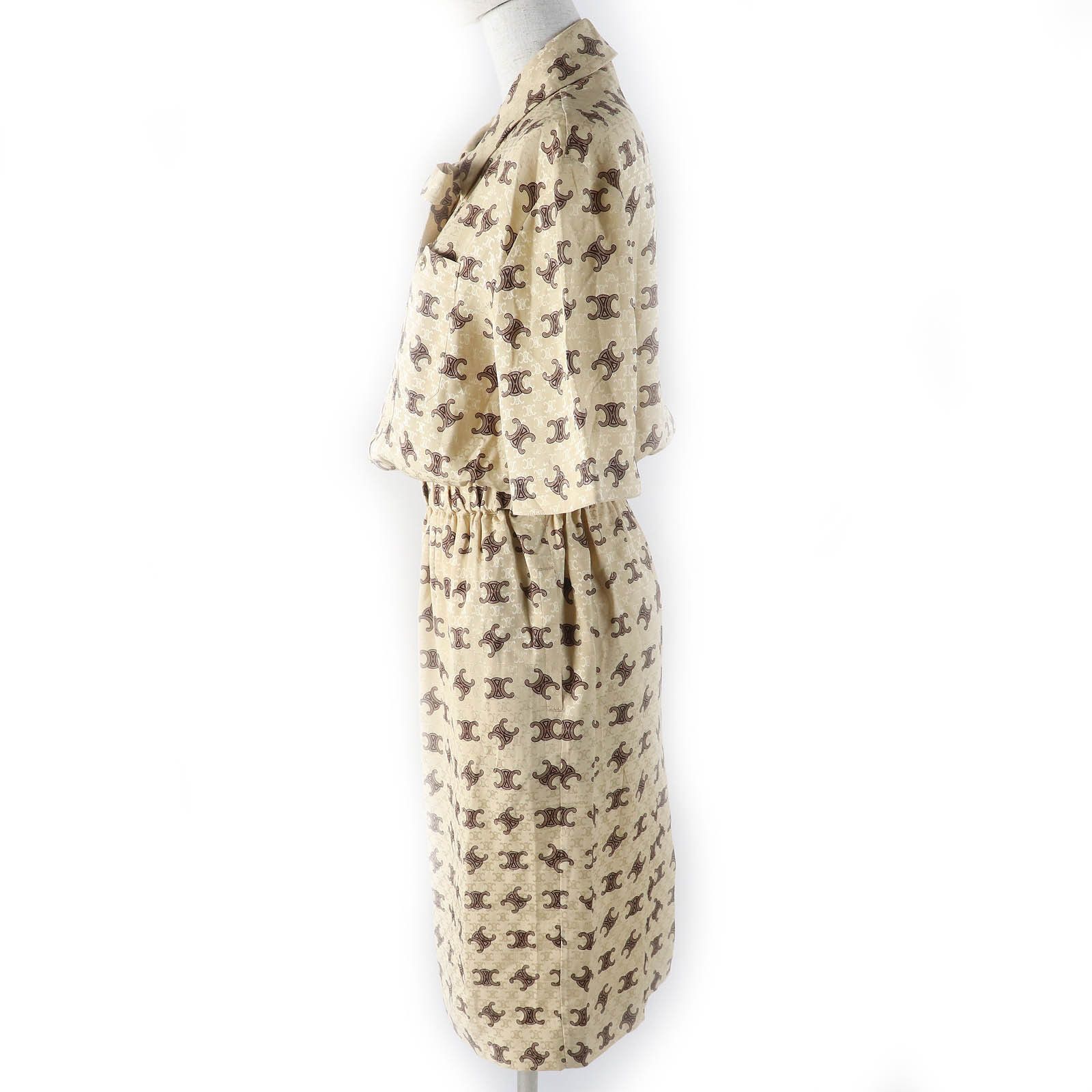 Celine Celine Celine Lavallire silk Triomphe Pattern Silk Dress Others Dresses 2R61G812T Size ONE SIZE - 2 Thumbnail