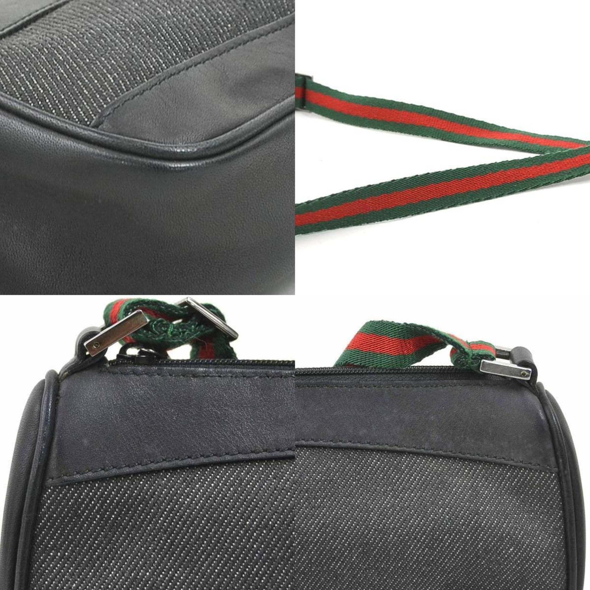 Gucci GUCCI Handbag Sherry Line Leather Canvas Black Women's 92820 R10510N Size ONE SIZE - 4 Thumbnail