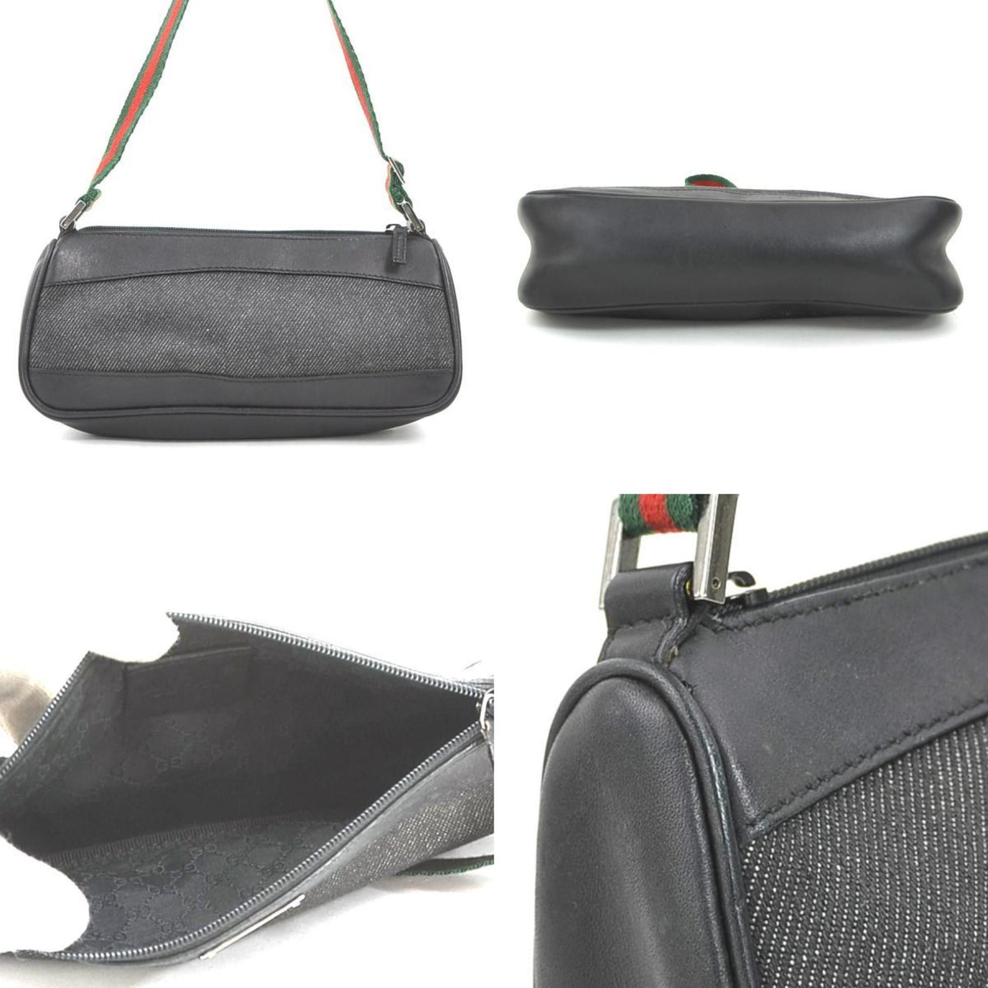 Gucci GUCCI Handbag Sherry Line Leather Canvas Black Women's 92820 R10510N Size ONE SIZE - 3 Thumbnail