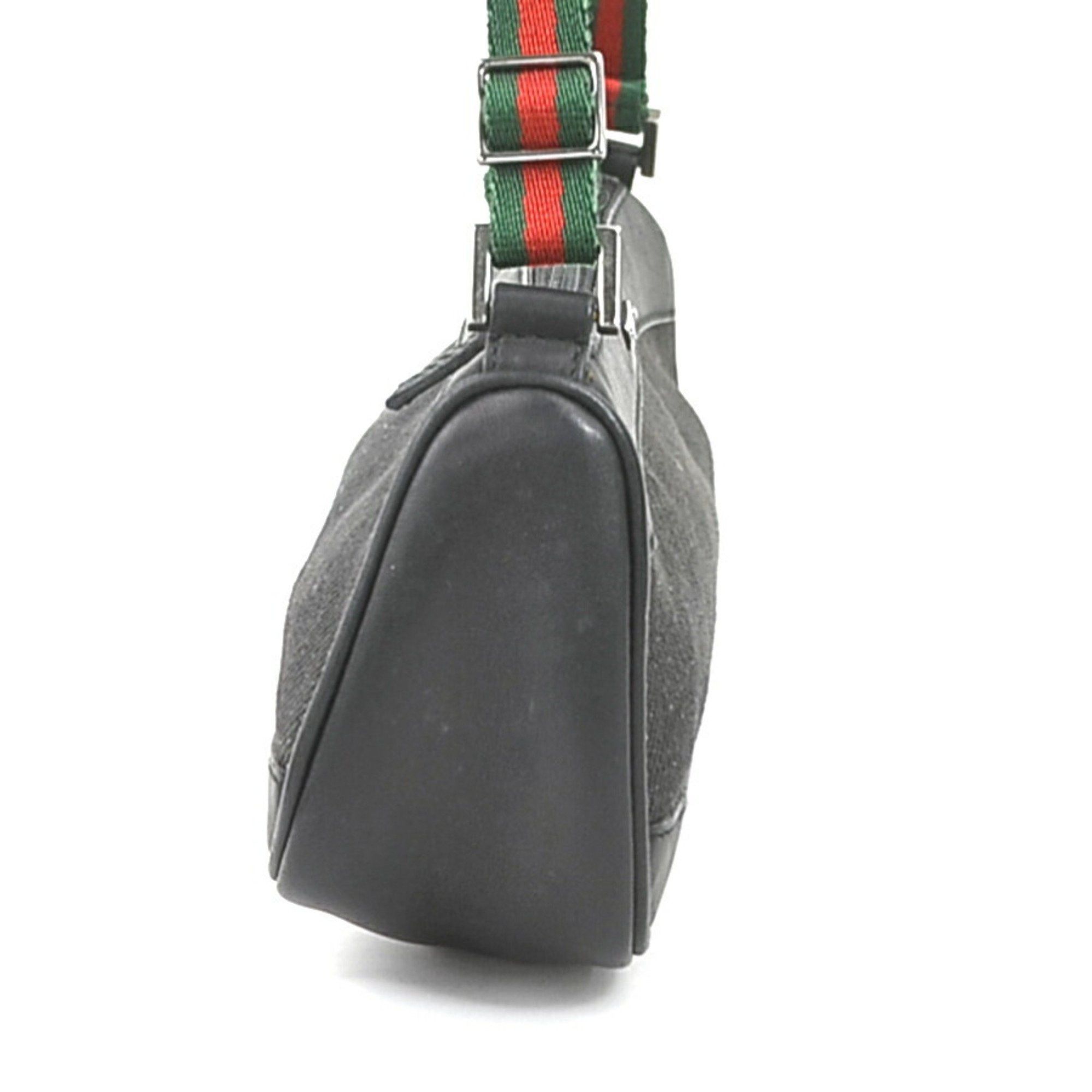 Gucci GUCCI Handbag Sherry Line Leather Canvas Black Women's 92820 R10510N Size ONE SIZE - 2 Thumbnail