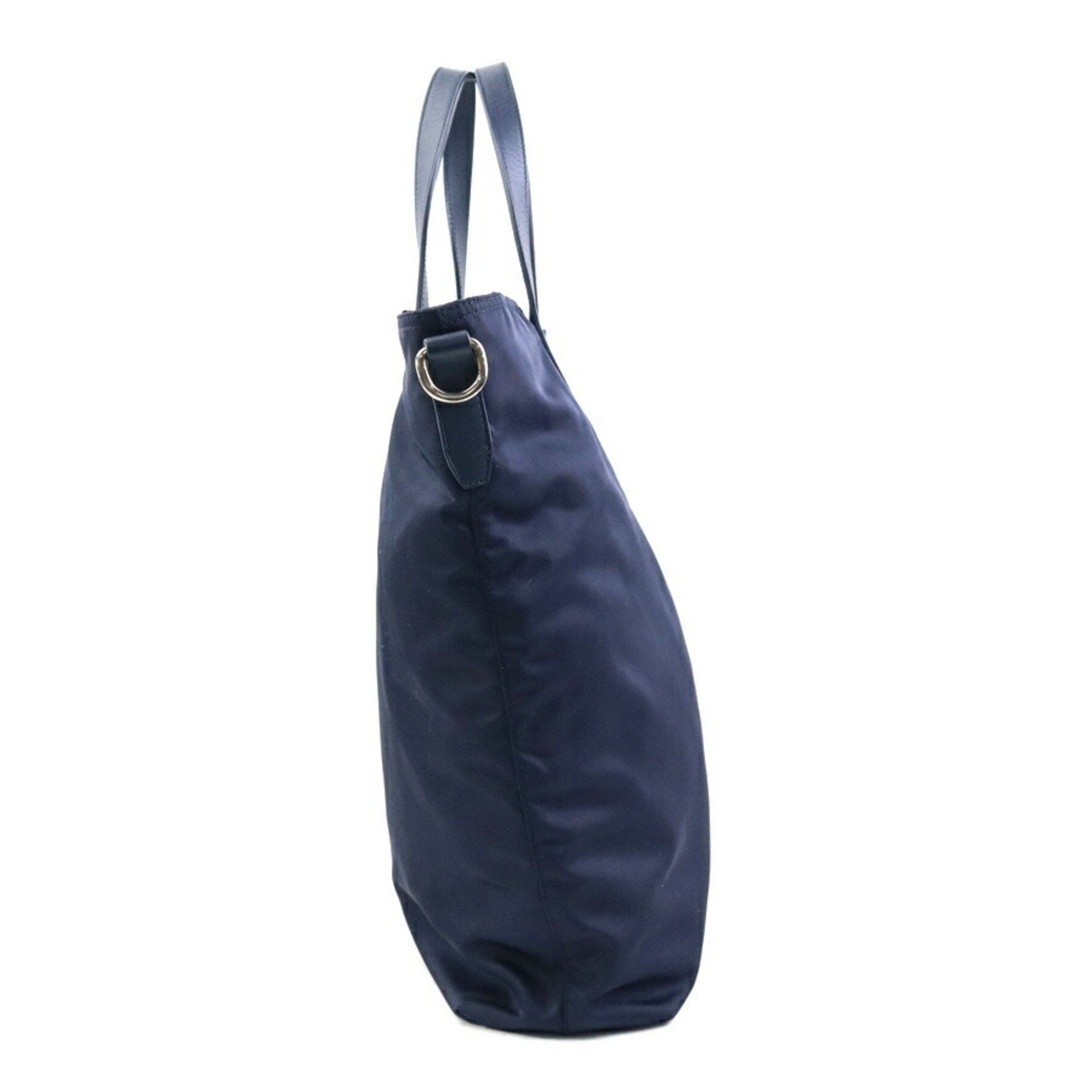 Prada PRADA handbag shoulder bag nylon leather navy men women 90080g Size ONE SIZE - 2 Thumbnail