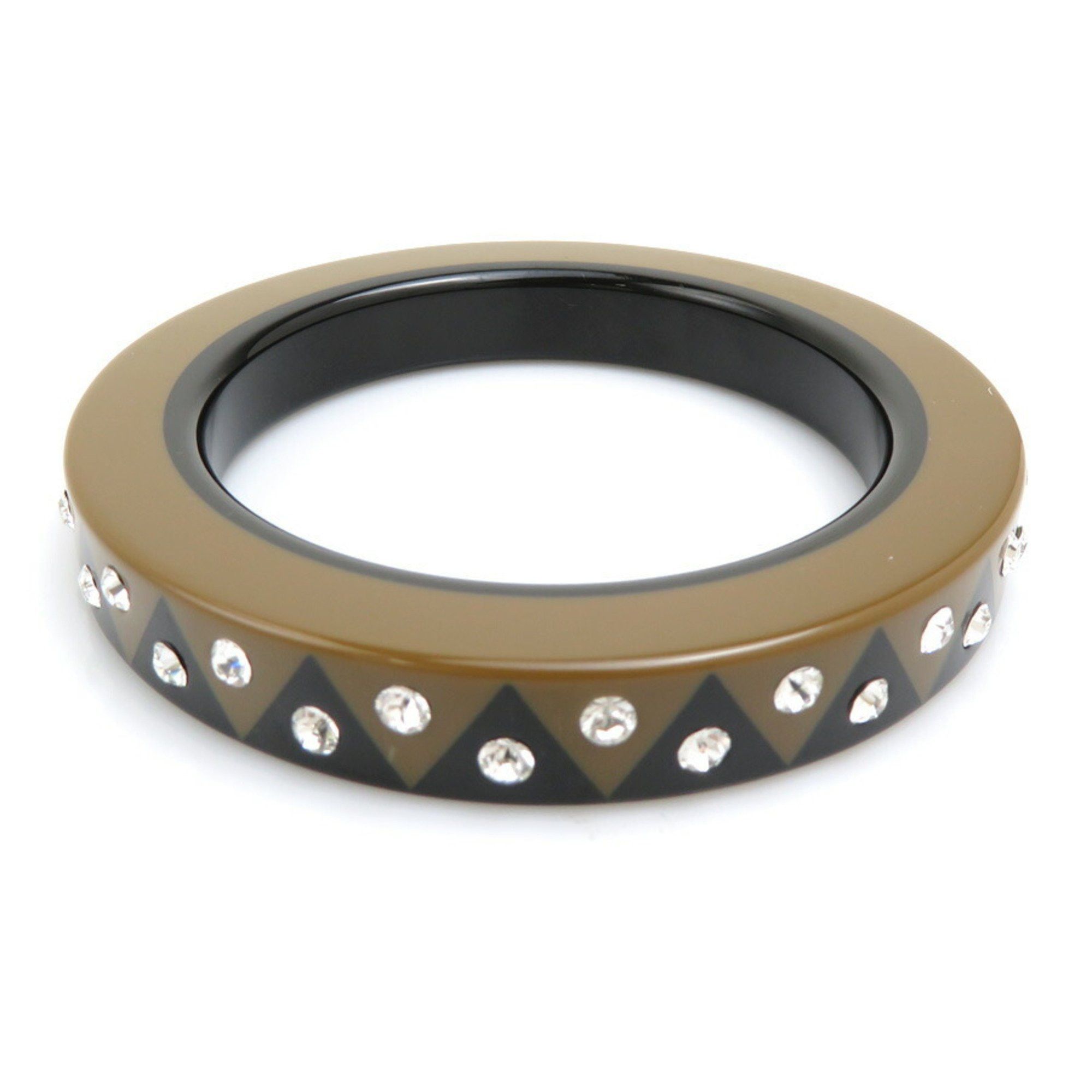 Louis Vuitton Louis Vuitton Bangle Plastic Rhinestone Black x Brown Women's r10527a Size ONE SIZE - 3 Thumbnail