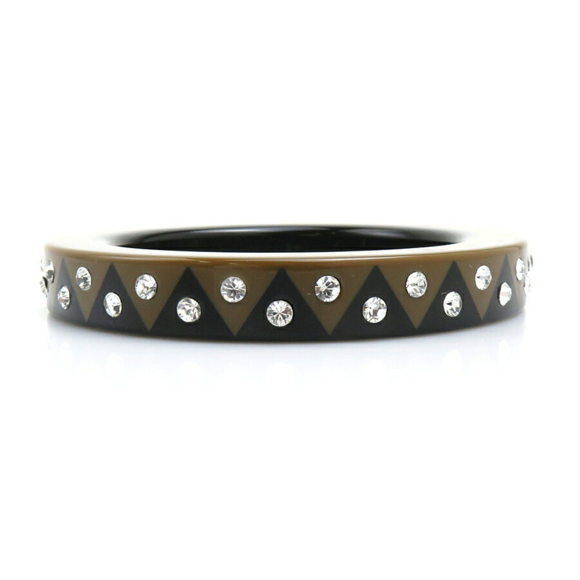 Louis Vuitton Louis Vuitton Bangle Plastic Rhinestone Black x Brown Women's r10527a Size ONE SIZE - 2 Thumbnail