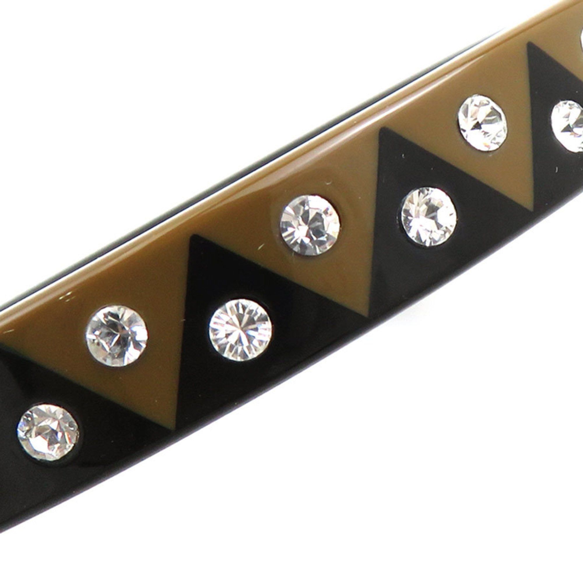 Louis Vuitton Louis Vuitton Bangle Plastic Rhinestone Black x Brown Women's r10527a Size ONE SIZE - 4 Thumbnail