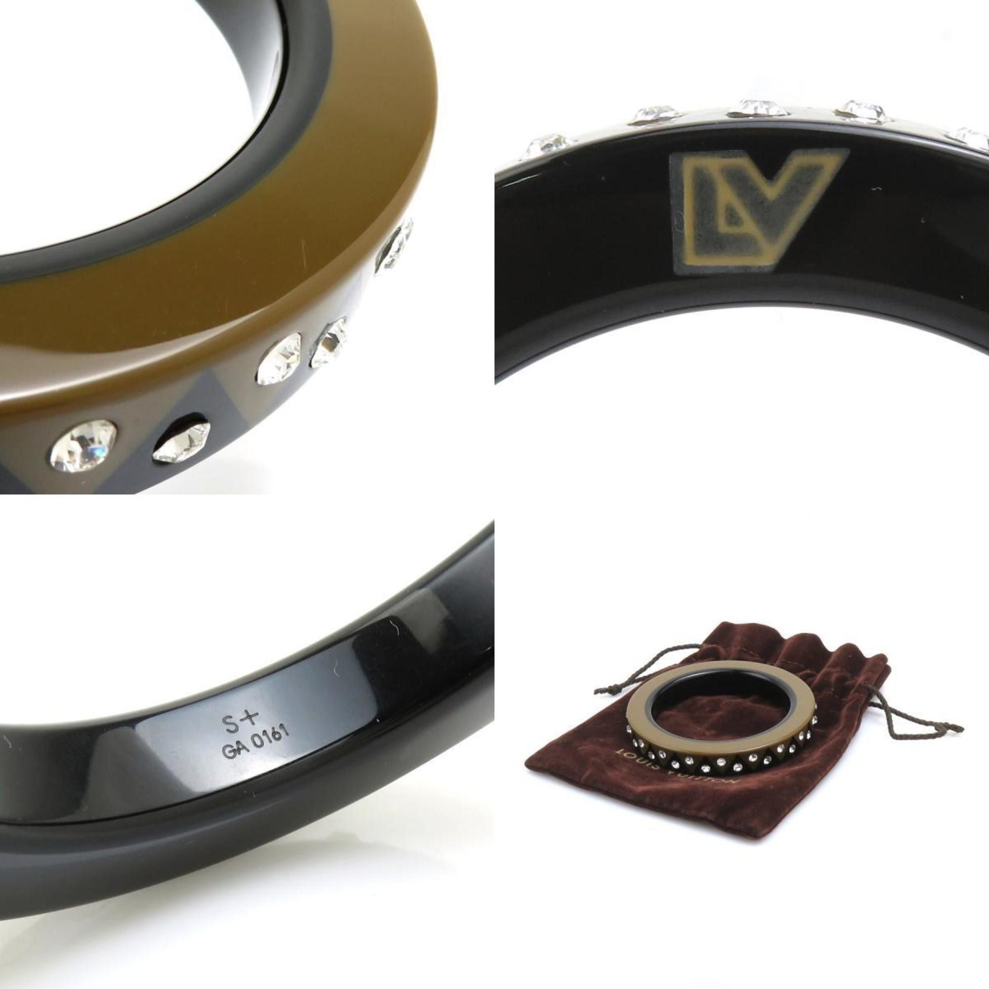 Louis Vuitton Louis Vuitton Bangle Plastic Rhinestone Black x Brown Women's r10527a Size ONE SIZE - 5 Thumbnail