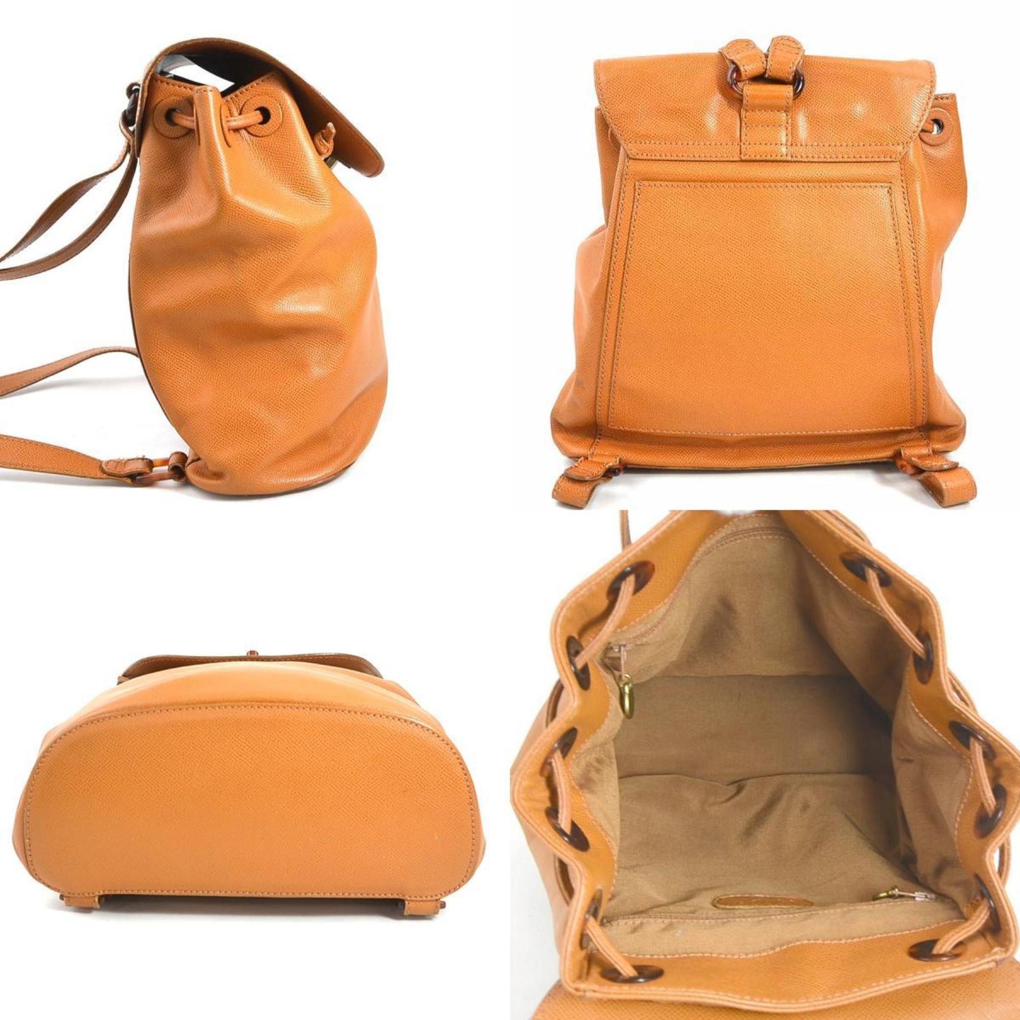 Chanel CHANEL Coco Mark Leather Backpack Brown Gold Women's e60276g Size ONE SIZE - 2 Thumbnail