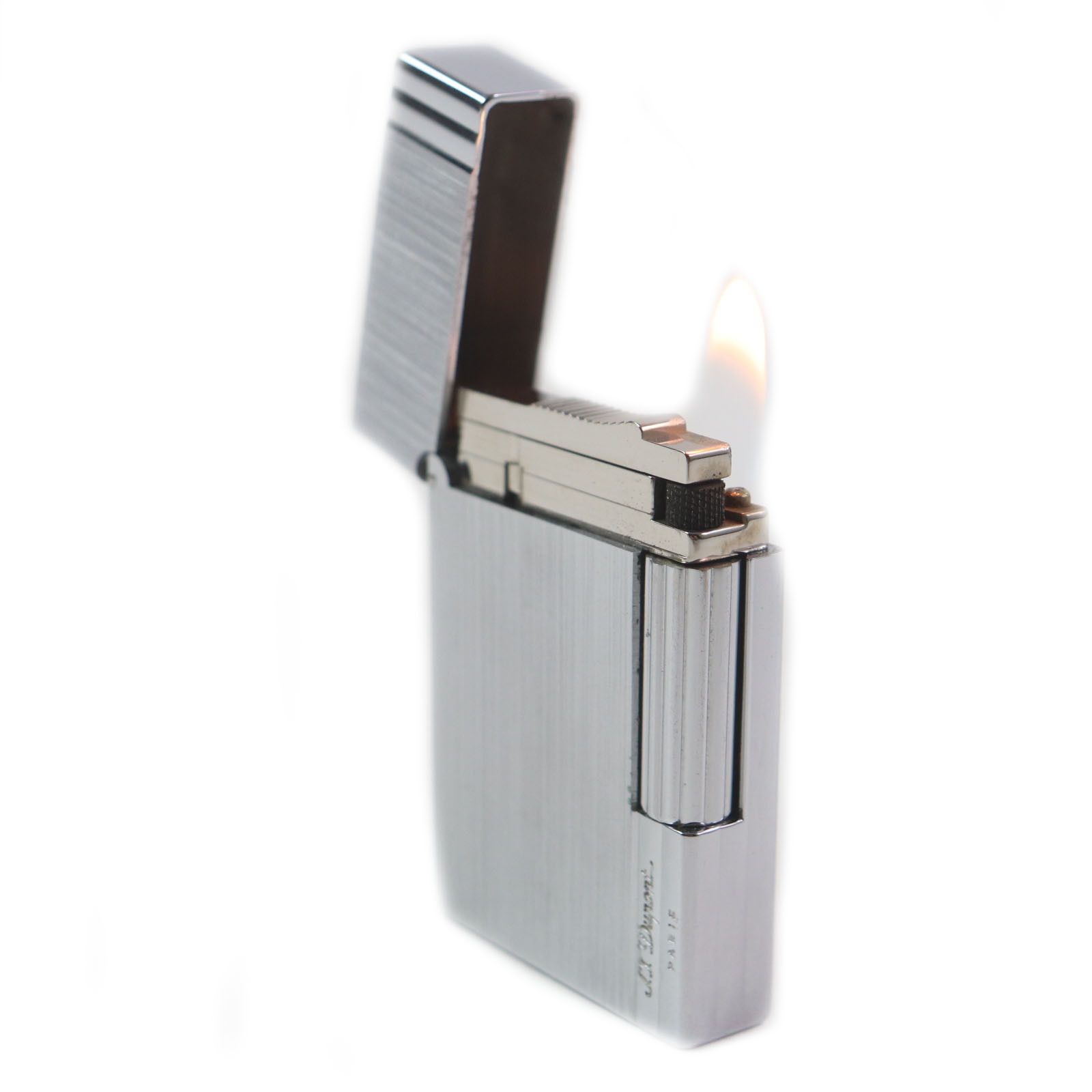 Other Other Dupont Line 2 Short Square Hairline Logo Engraved Silver Lighter Metal Lighter DUTY FREE for USA Size ONE SIZE - 4 Thumbnail