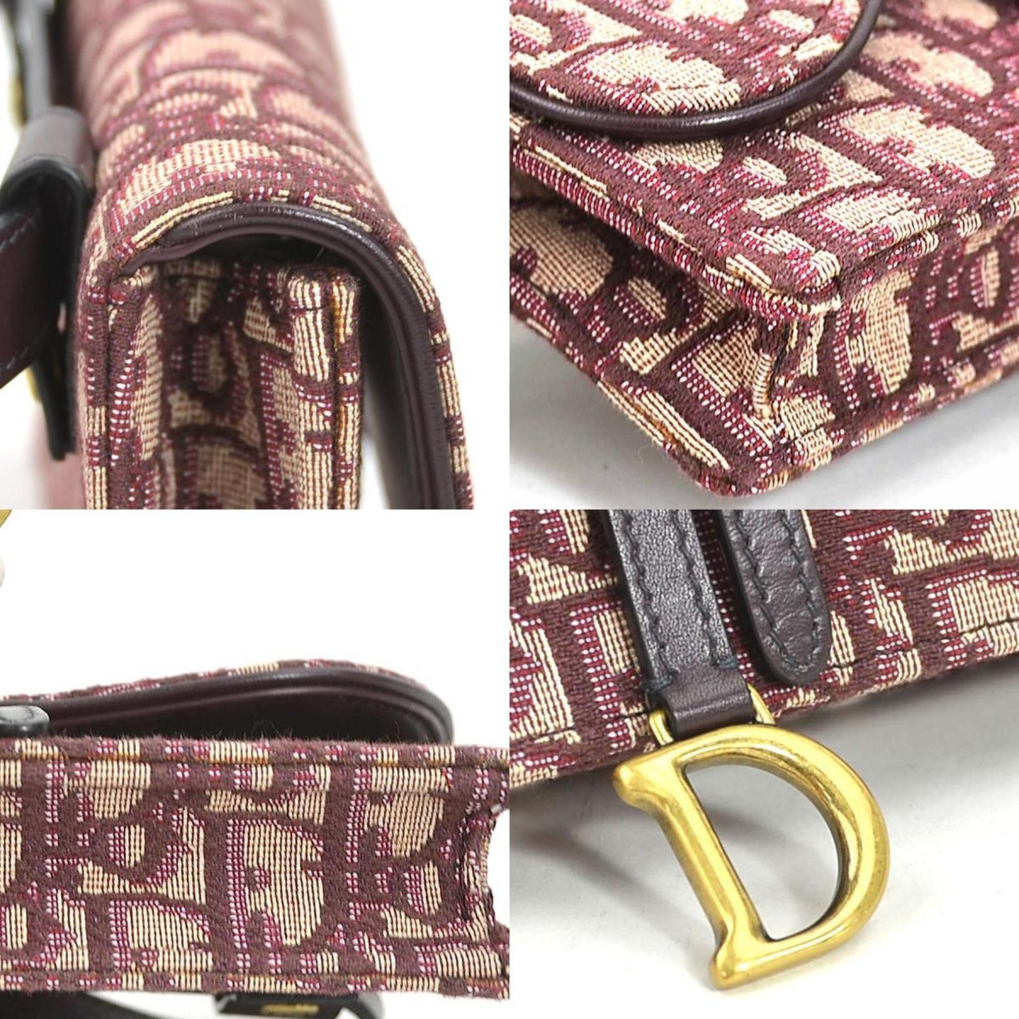 Dior Christian Dior waist bag, belt Trotter canvas, leather, Bordeaux, women's 90091a Size ONE SIZE - 3 Thumbnail