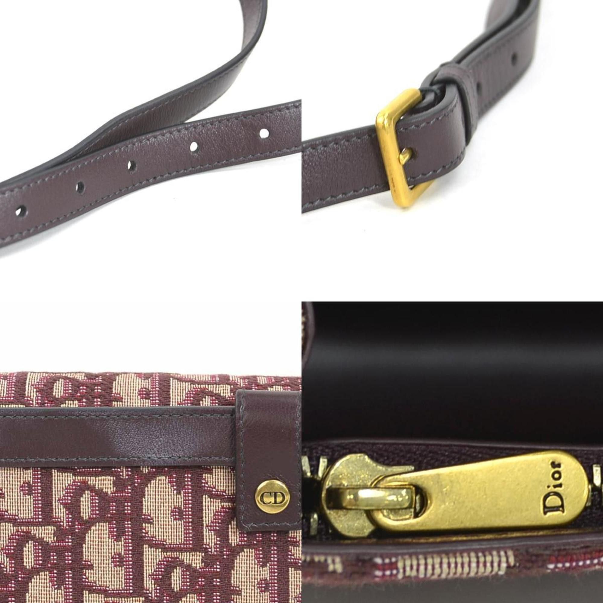Dior Christian Dior waist bag, belt Trotter canvas, leather, Bordeaux, women's 90091a Size ONE SIZE - 4 Thumbnail
