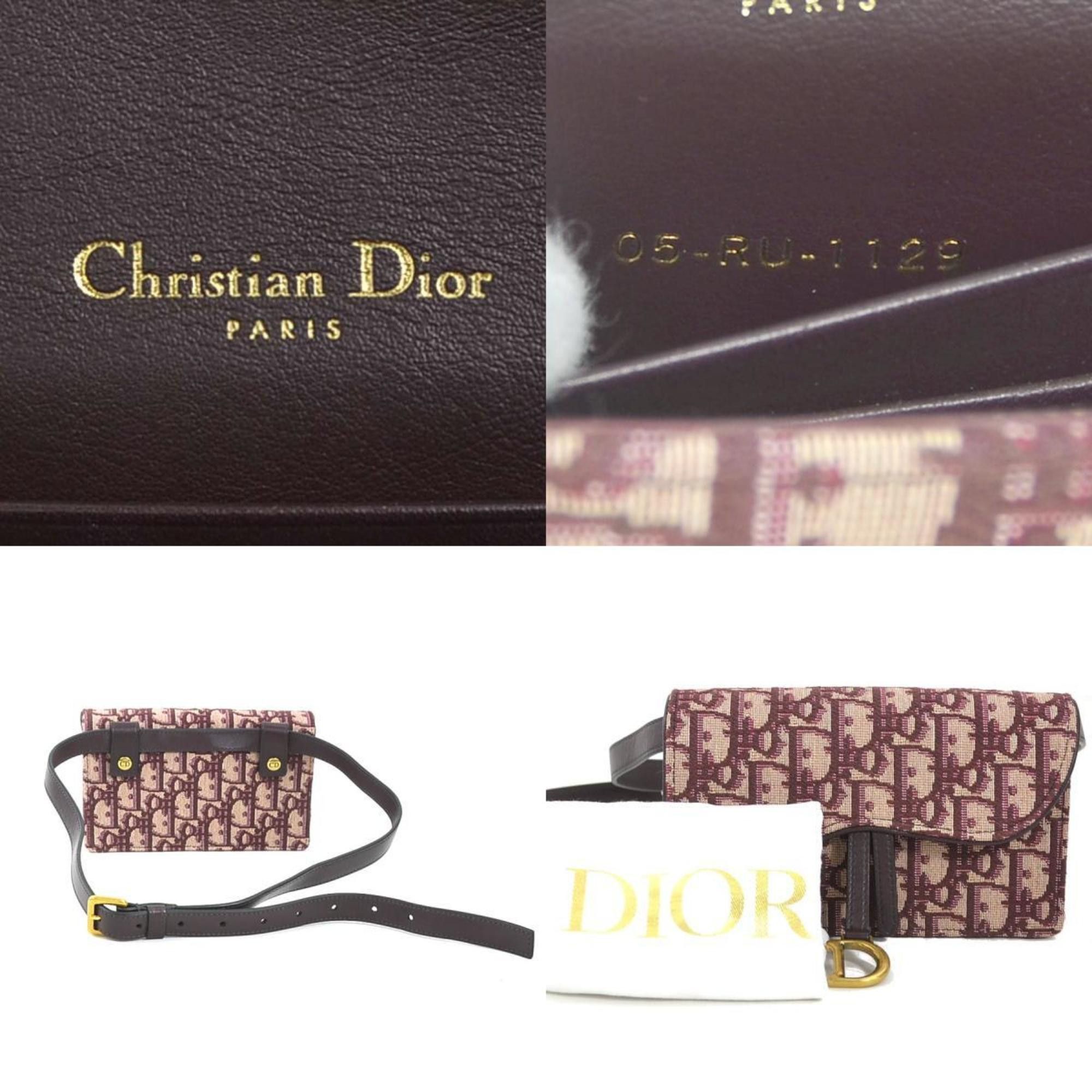 Dior Christian Dior waist bag, belt Trotter canvas, leather, Bordeaux, women's 90091a Size ONE SIZE - 5 Thumbnail