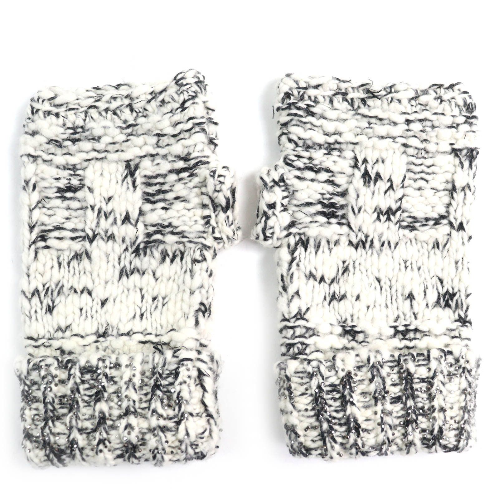 Chanel Chanel Chanel P39194 COCO Mark Rhinestone Wool Cashmere Gloves Cotton Gloves P39194 DUTY FREE for USA Size ONE SIZE - 3 Thumbnail