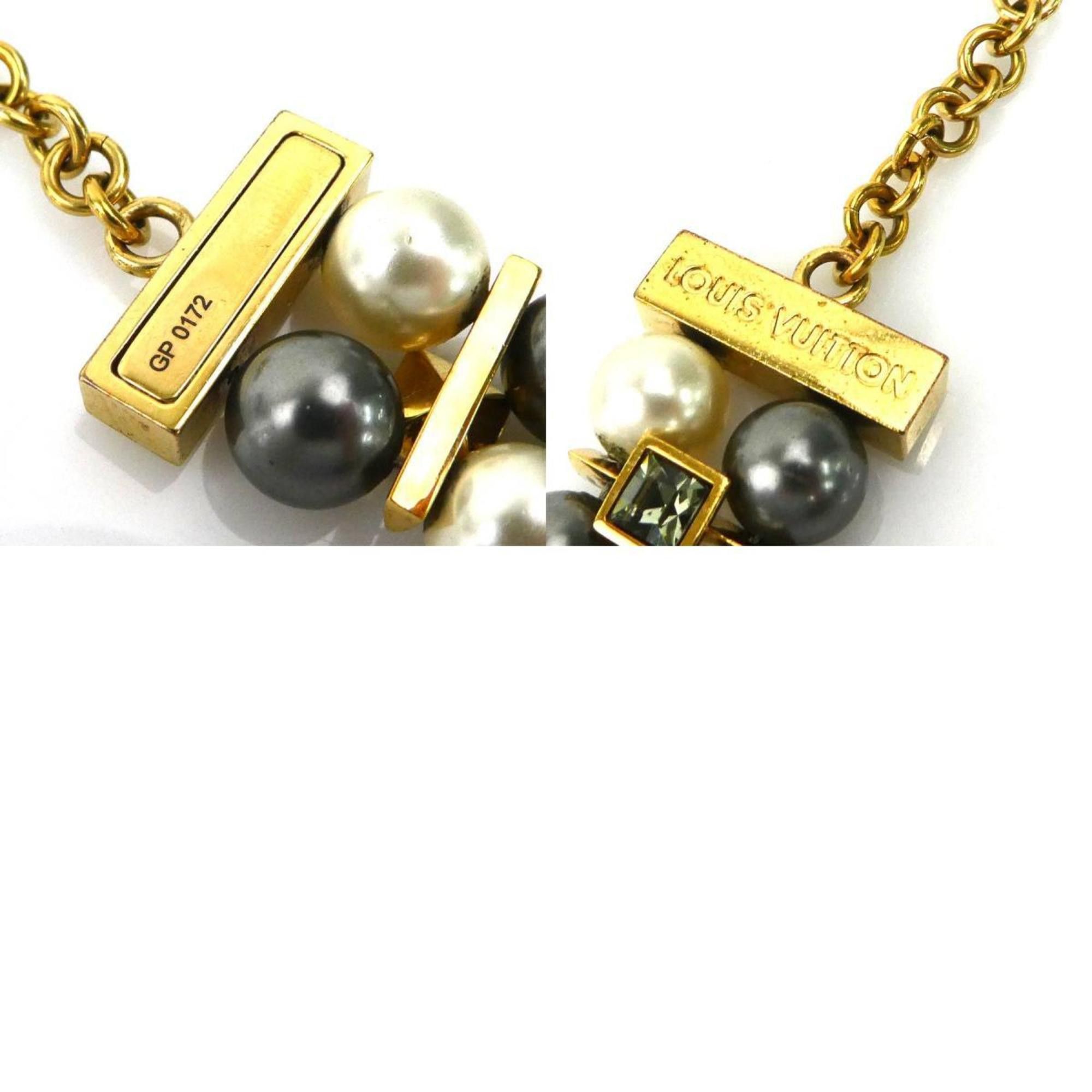 Louis Vuitton Louis Vuitton Bracelet Metal Faux Pearl Gold Off-White Grey Women's e60290i Size ONE SIZE - 5 Thumbnail