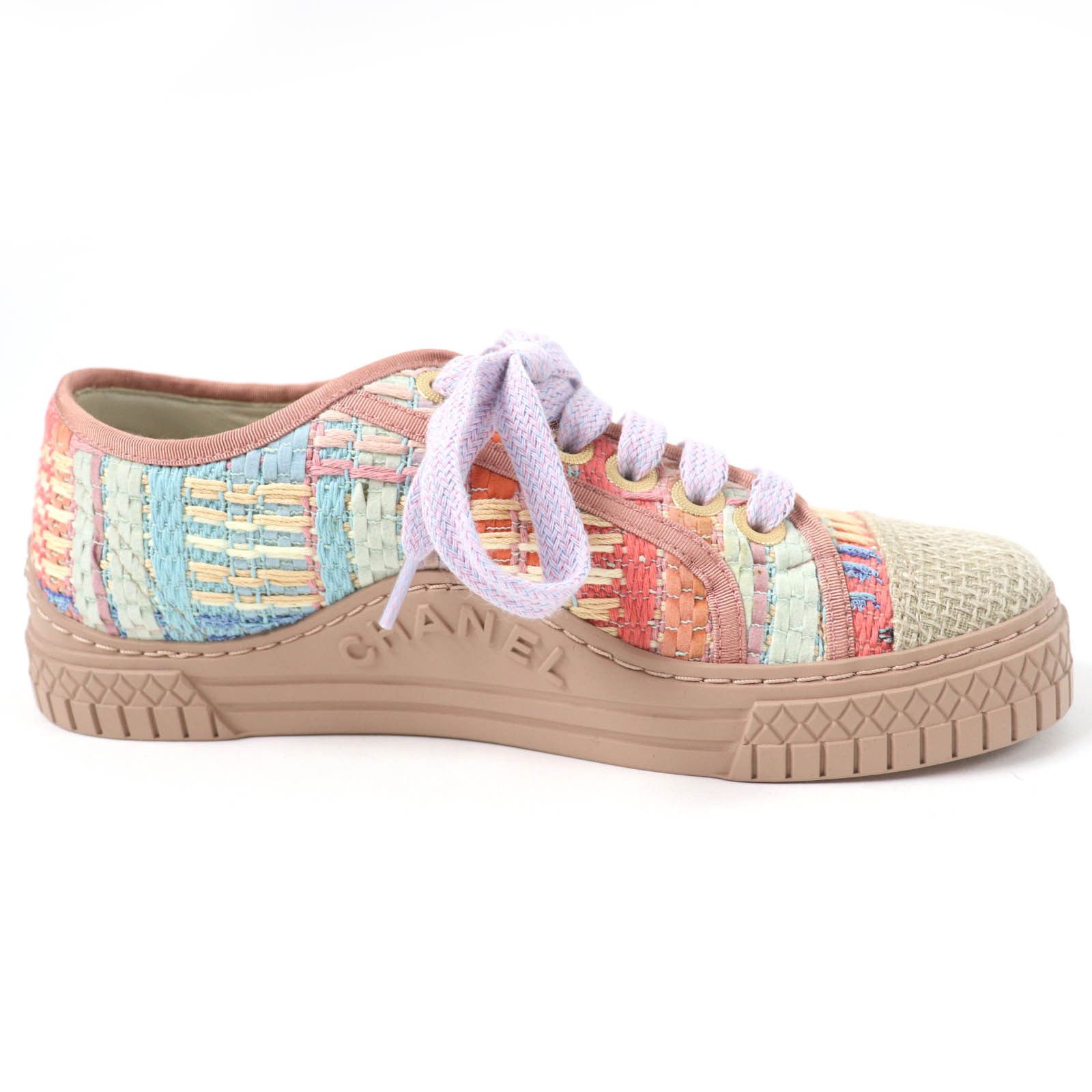 Chanel Chanel Chanel COCO Mark Tweed Leather Sneakers Leather Shoes G32383 DUTY FREE for USA Size ONE SIZE - 6 Thumbnail