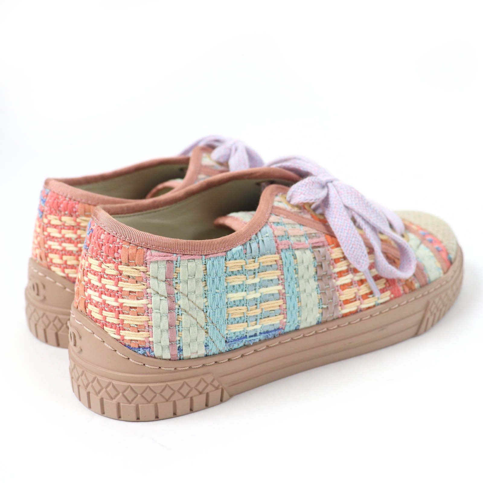 Chanel Chanel Chanel COCO Mark Tweed Leather Sneakers Leather Shoes G32383 DUTY FREE for USA Size ONE SIZE - 3 Thumbnail
