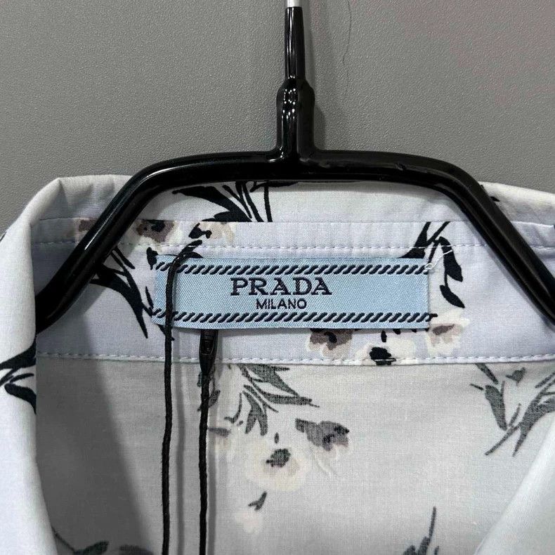 Prada Floral Blue Button-Up Shirt by PRADA- DMC Size US M / EU 48-50 / 2 - 5 Thumbnail