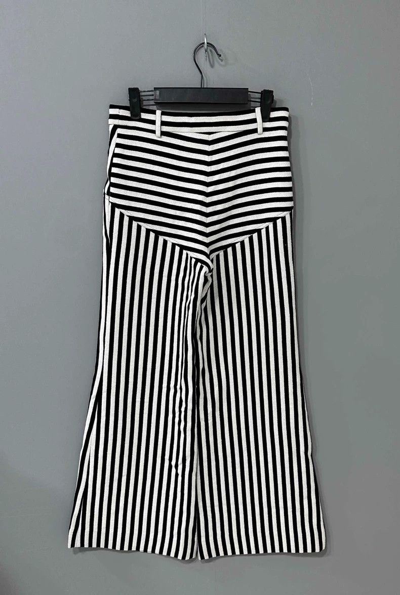 Chanel Black and White Striped Wide Leg Pants- DMC Size US 36 / EU 52 - 3 Thumbnail