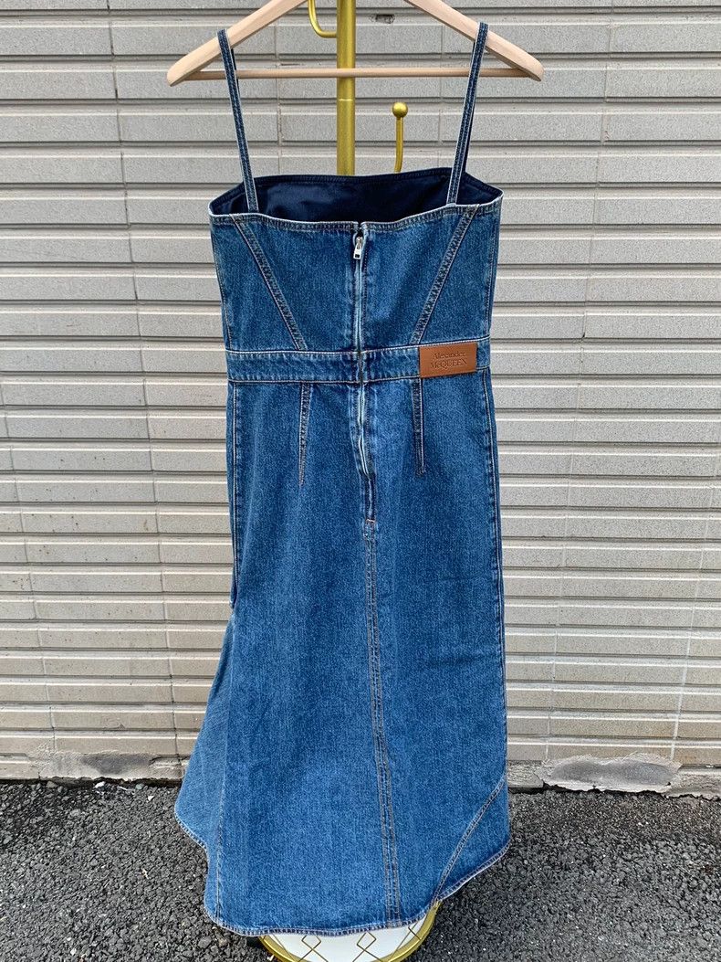 Alexander McQueen New Denim Dress Size 40 Available- DMC Size US 31 - 2 Thumbnail
