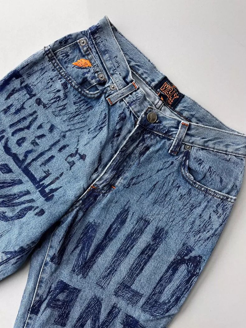 Walter Van Beirendonck Walter Van Beirendonck 1997AW Graffiti Denim Shorts- DMC Size US 28 / EU 44 - 5 Thumbnail