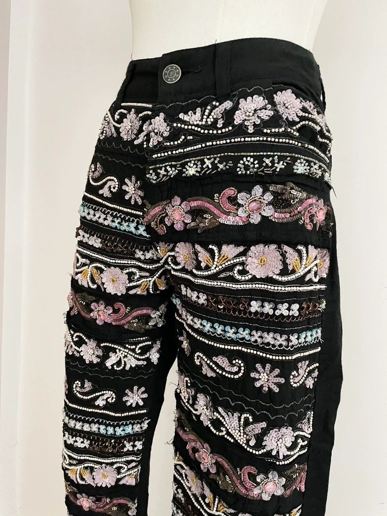 Junya Watanabe Junya Watanabe Embroidered Flared Pants- DMC Size US 26 / EU 42 - 3 Thumbnail