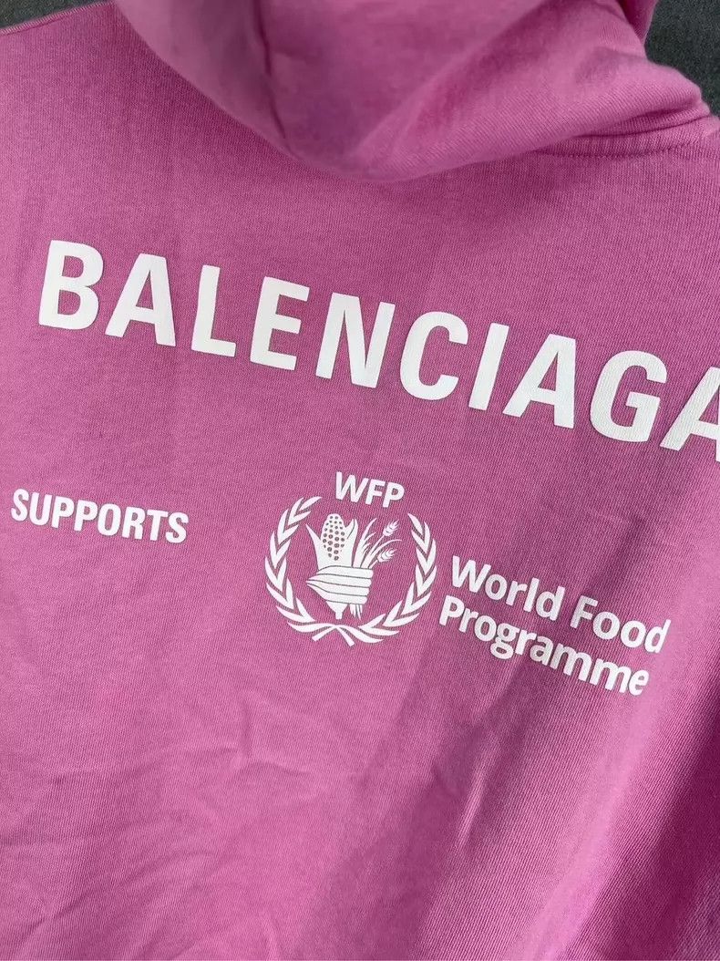 Balenciaga Balenciaga Pink Hoodie with World Food Programme- DMC Size US S / EU 44-46 / 1 - 3 Thumbnail