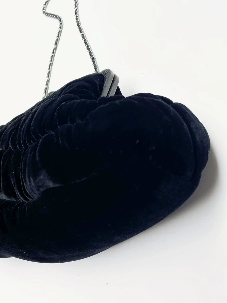 Moschino Moschino Black Velvet Chain Shoulder Bag- DMC Size ONE SIZE - 7 Thumbnail