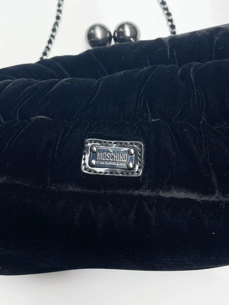 Moschino Moschino Black Velvet Chain Shoulder Bag- DMC Size ONE SIZE - 3 Thumbnail