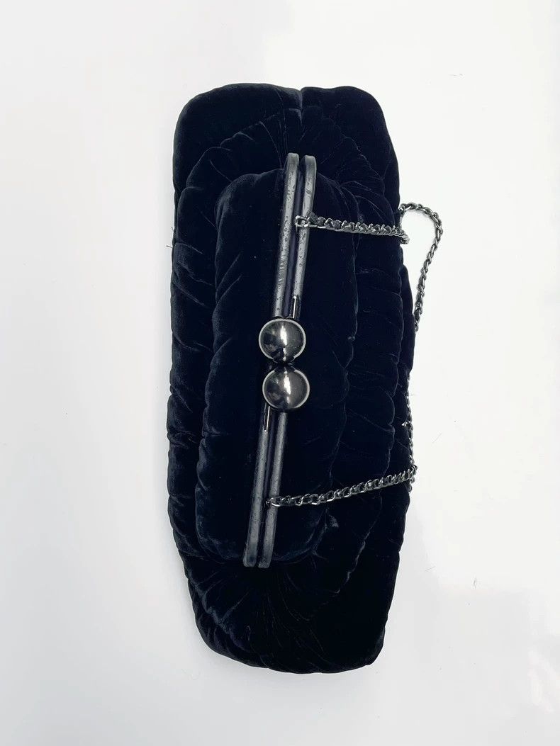 Moschino Moschino Black Velvet Chain Shoulder Bag- DMC Size ONE SIZE - 5 Thumbnail