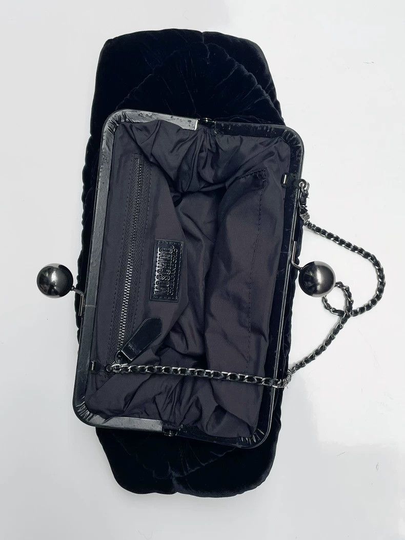 Moschino Moschino Black Velvet Chain Shoulder Bag- DMC Size ONE SIZE - 6 Thumbnail
