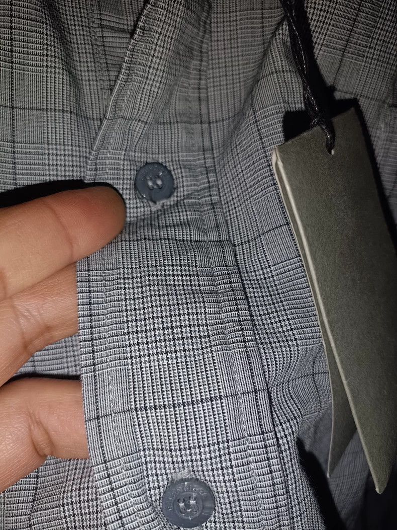 Balenciaga Grey Plaid Long Sleeve Button-Up Shirt- DMC Size US XXL / EU 58 / 5 - 4 Thumbnail