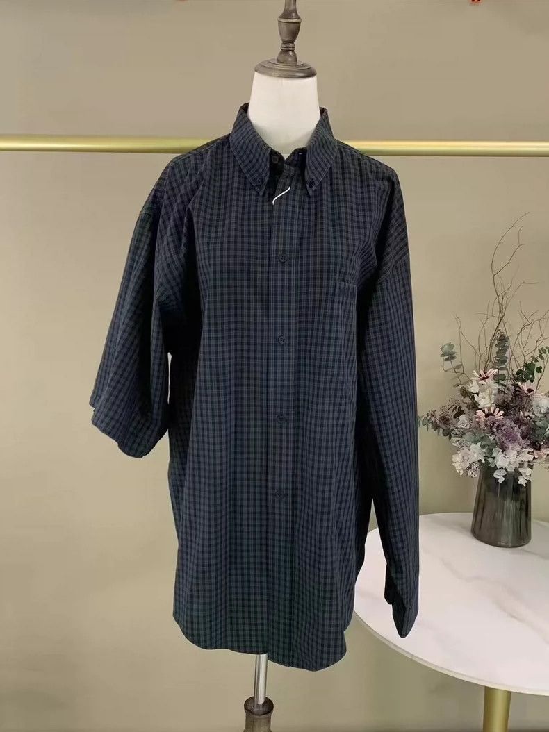 Balenciaga Balenciaga Irregular Plaid Shirt Size XS- DMC Size US XS / EU 42 / 0 - 5 Thumbnail