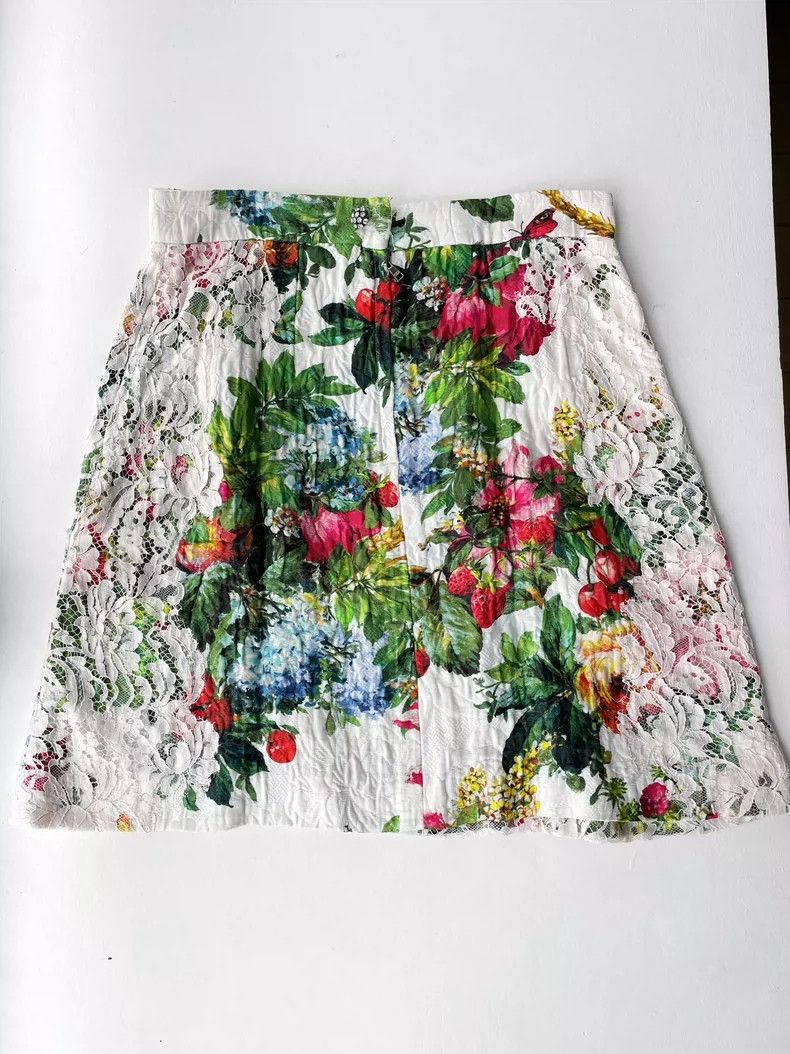 Dolce & Gabbana Dolce & Gabbana Floral Lace Mini Skirt- DMC Size US 38 / EU 54 - 3 Thumbnail