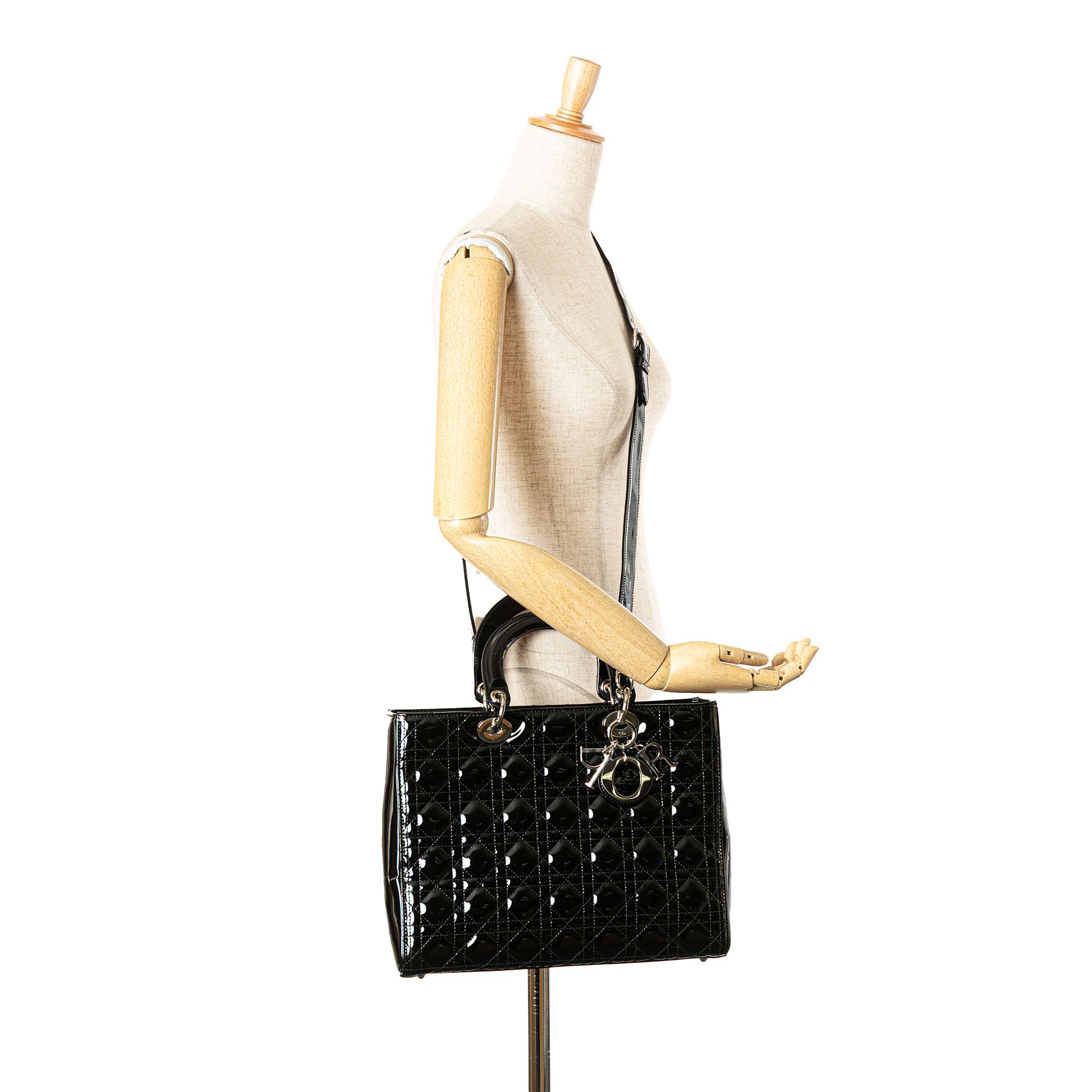 Dior Dior Large Patent Cannage Lady Dior Size ONE SIZE - 11 Thumbnail