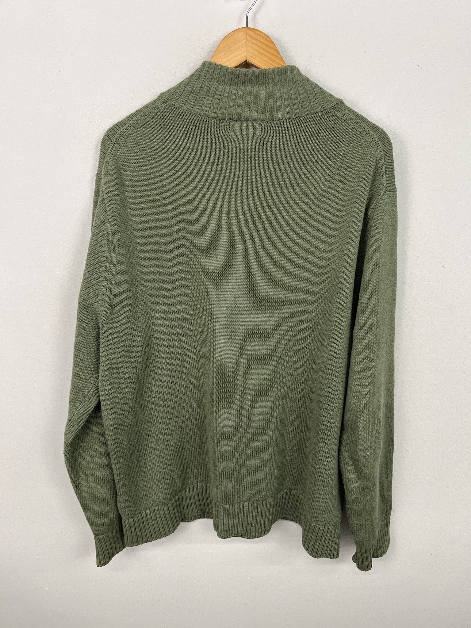 L.L. Bean Vintage LL Bean Like New Green Quarterzip Knit Sweater Size XXL Size US XXL / EU 58 / 5 - 2 Thumbnail